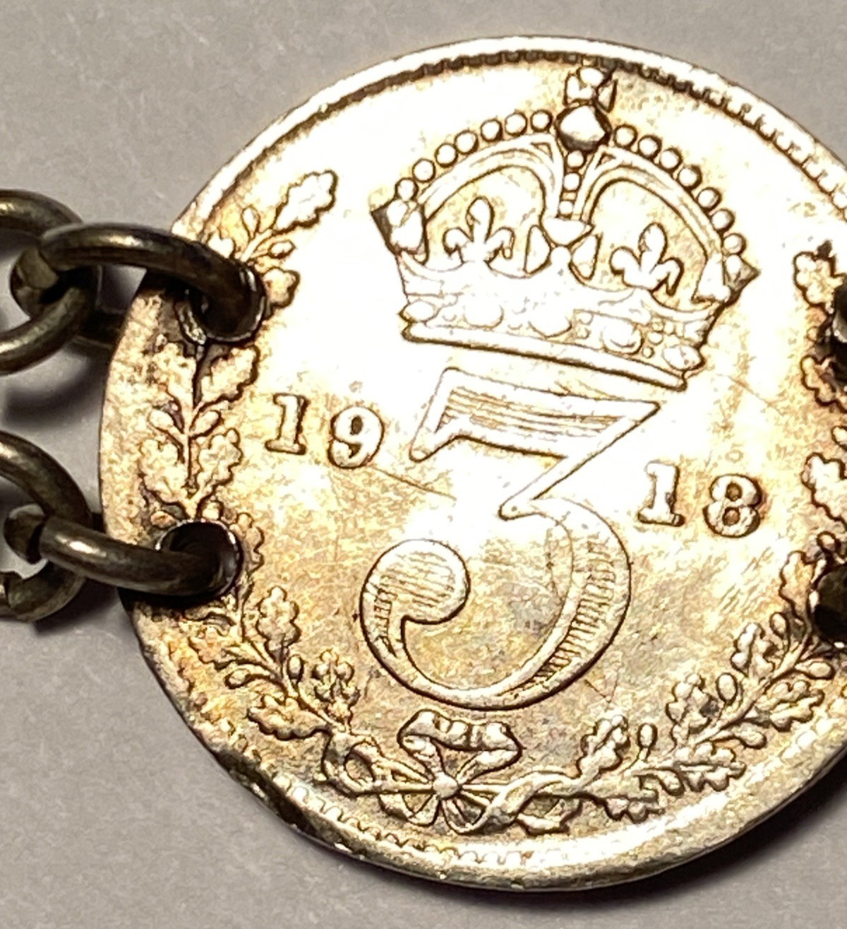1902-1921 Kings George & Edward Sterling 3 Pence Coin Bracelet