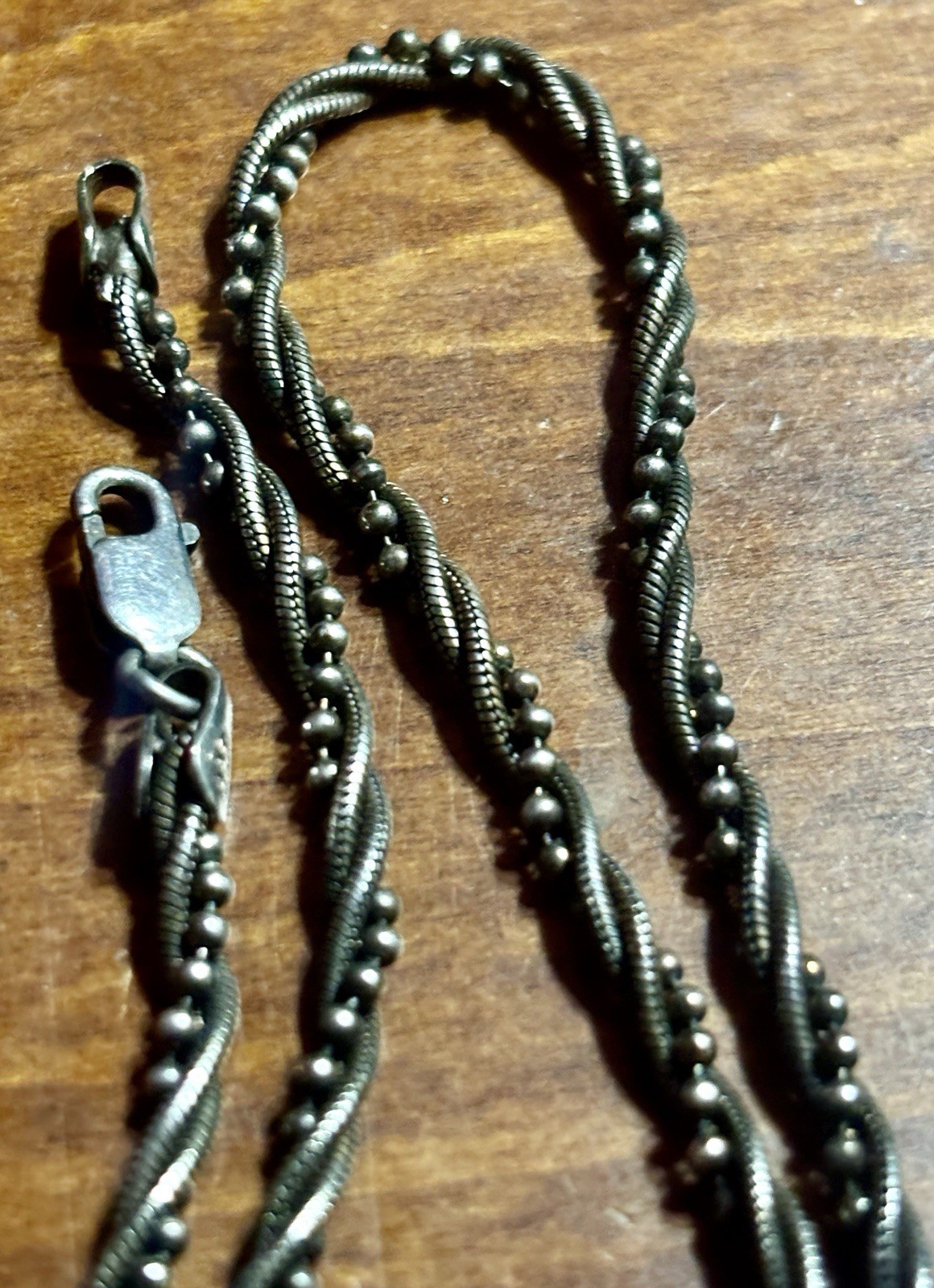 Vintage Unique Link Bead Wrap Sterling Silver Italy “ Unknown Hallmark “