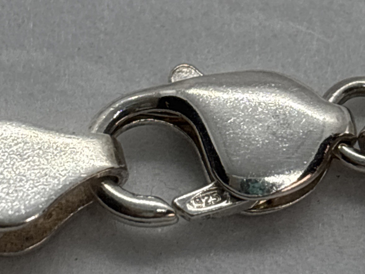Vintage Sterling Silver ID Bracelet Engravable Figaro Chain Unisex 24.8 Gr 8”