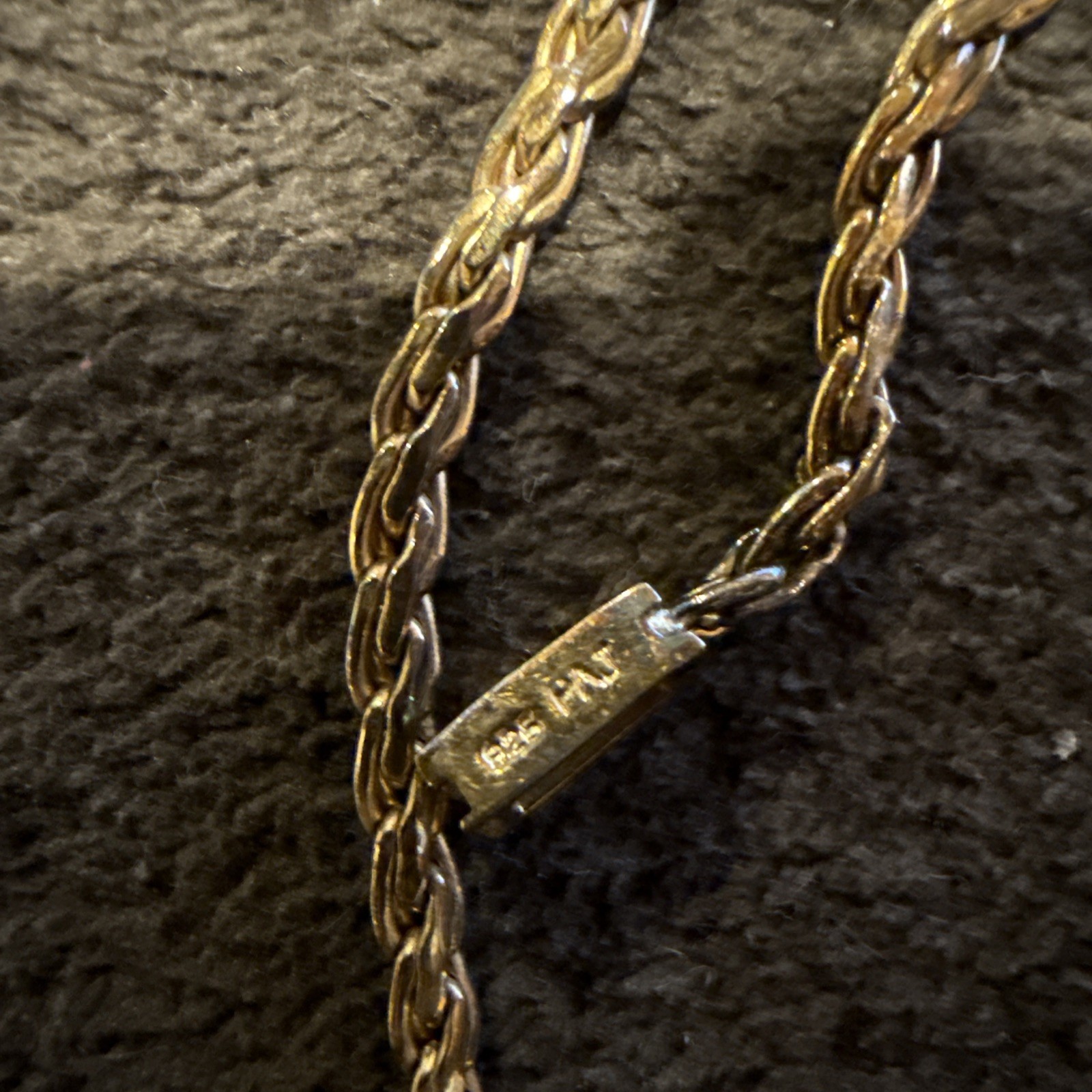 Vintage PAJ 925 necklace Yellow Gold plated (wearing off) 17”