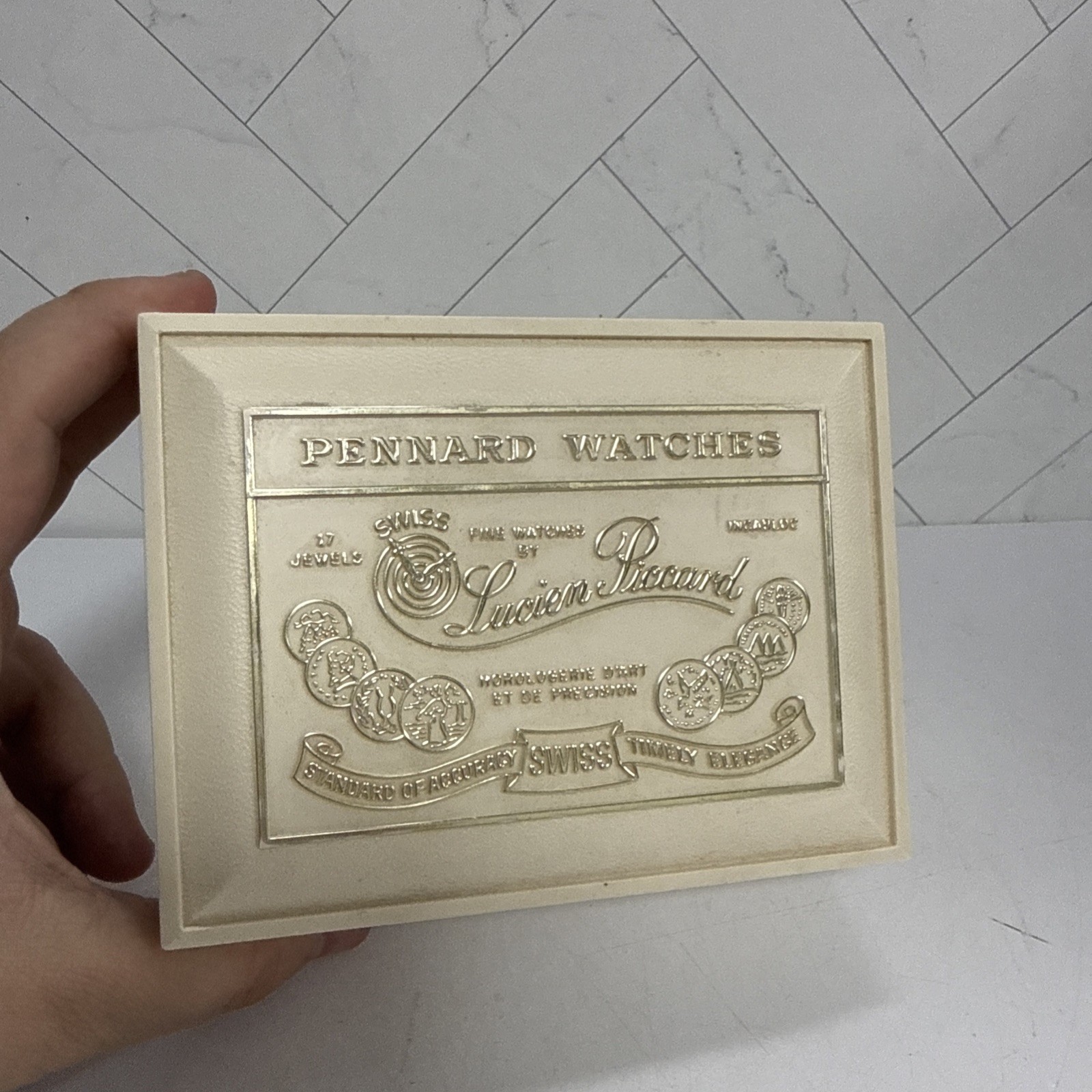 Lucien Piccard Pennard Genuine Diamond Watch Crown Sapphire Wind-up With Box
