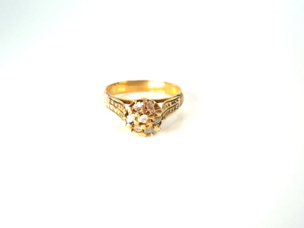 Antique Victorian Diamond . 20 ct 14kt Rose Cut Ring * GAL Appraisal*Gift Box