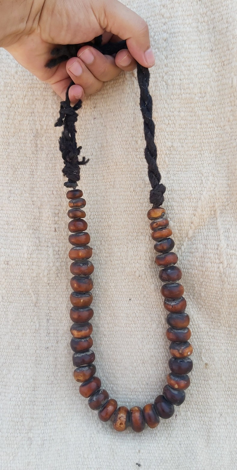 Ancient Berber Phenolic Resin Bead Necklace Vintage African Amber Copal Tuareg
