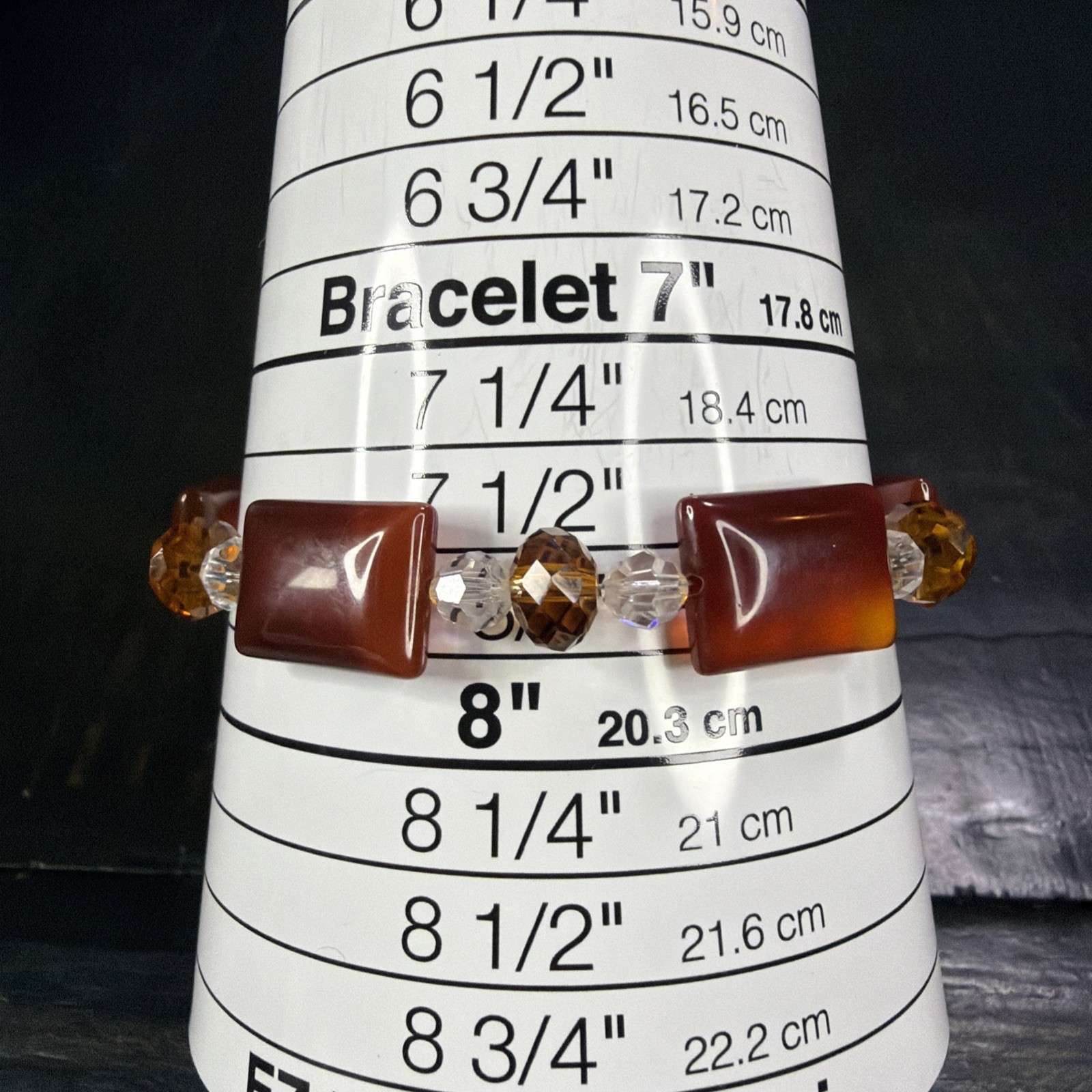 Carnelian Agate Beads w/ Clear, & Amber-Colored Spacers VTG Jewelry Set