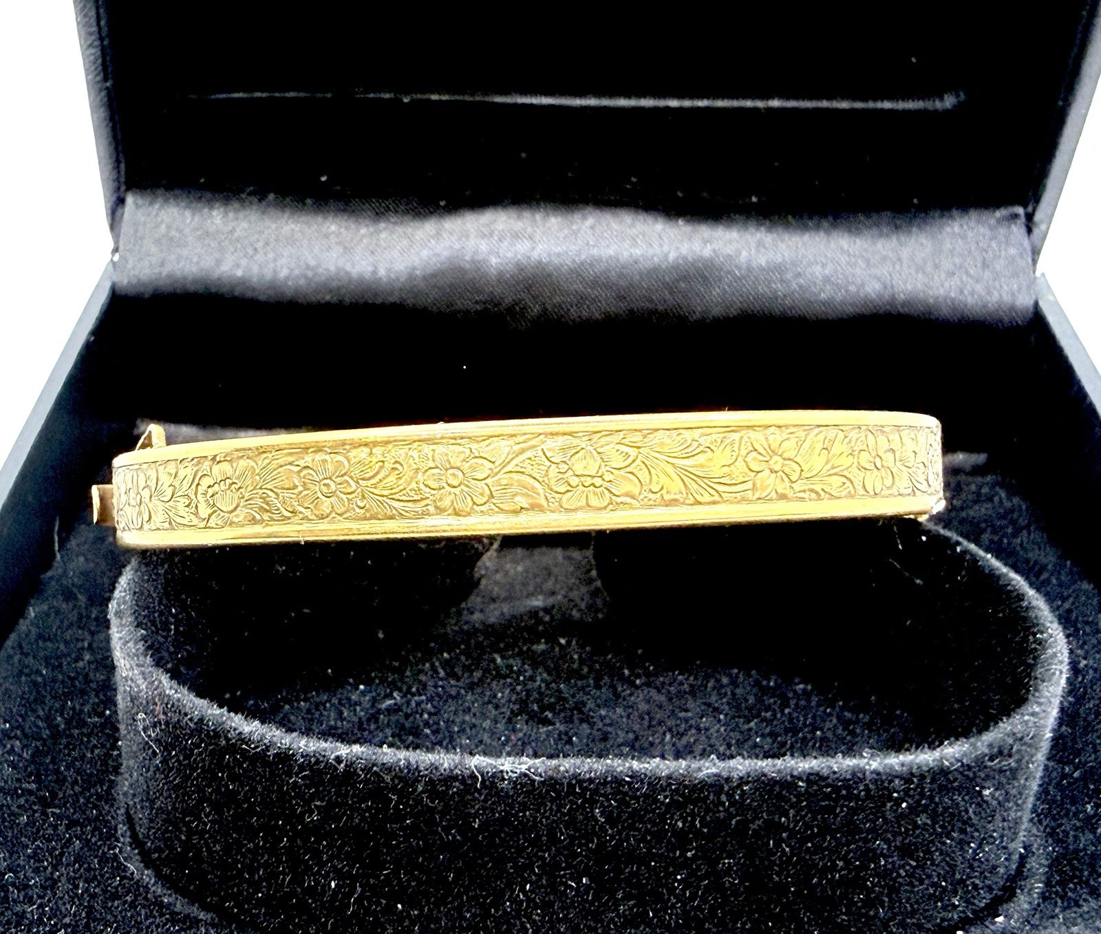 Gold Plated Victorian Bangle Bracelet Opals 6.75