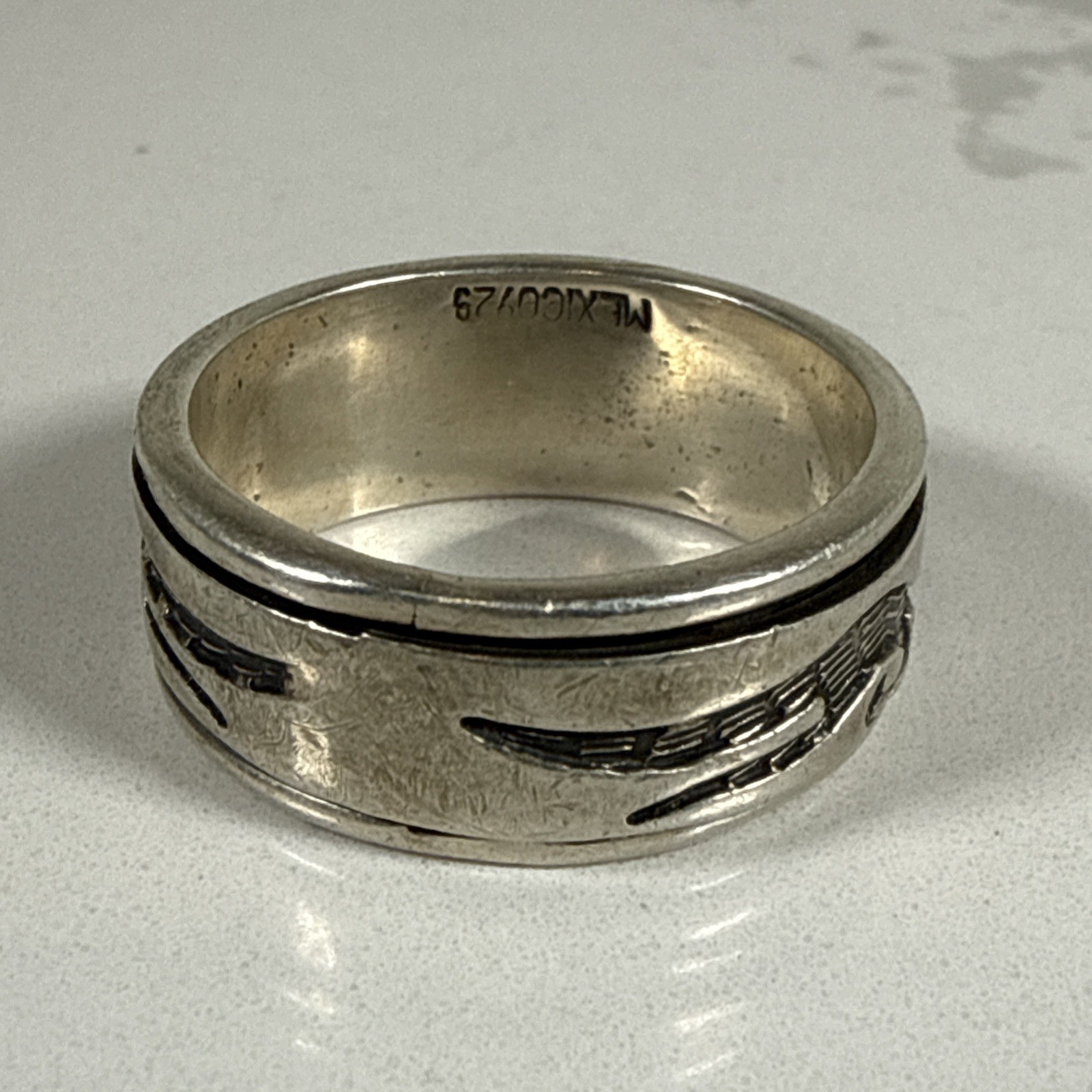.925 Sterling Silver Vintage Spinner Ring See Pics For Size**
