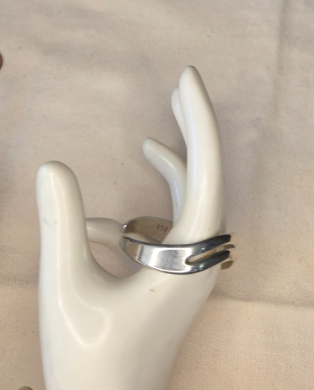 Solid Sterling Silver Vtg Mexico 2 Row Cuff Bracelet Signed AT w/ Beehive 18.7g