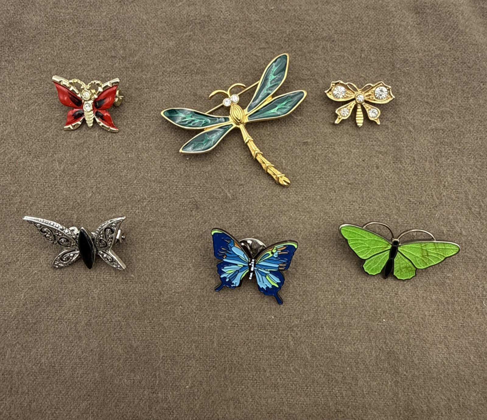 Vintage Butterfly Pins Brooches Jewelry Lot – Set of 6 (1-Trifari)