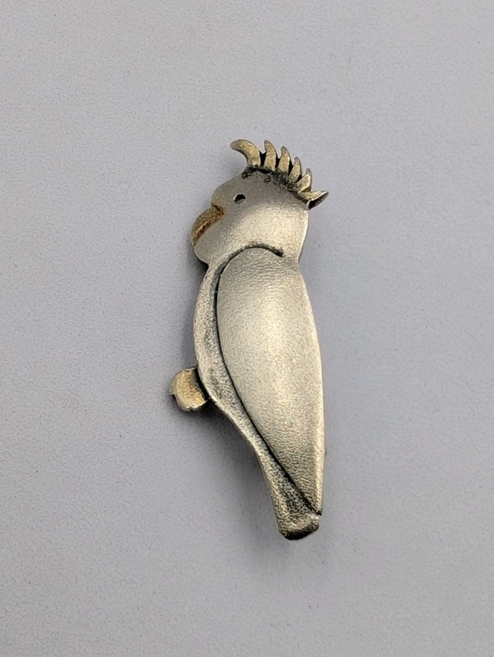 Vtg Australia Sterling Silver Cockatoo Parrot Brooch Pin 925 Map Mark C-Clasp