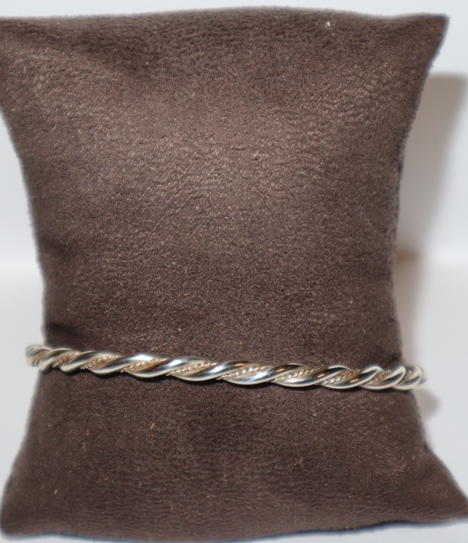 Silver Double Rope and Copper Color Tint Bangle