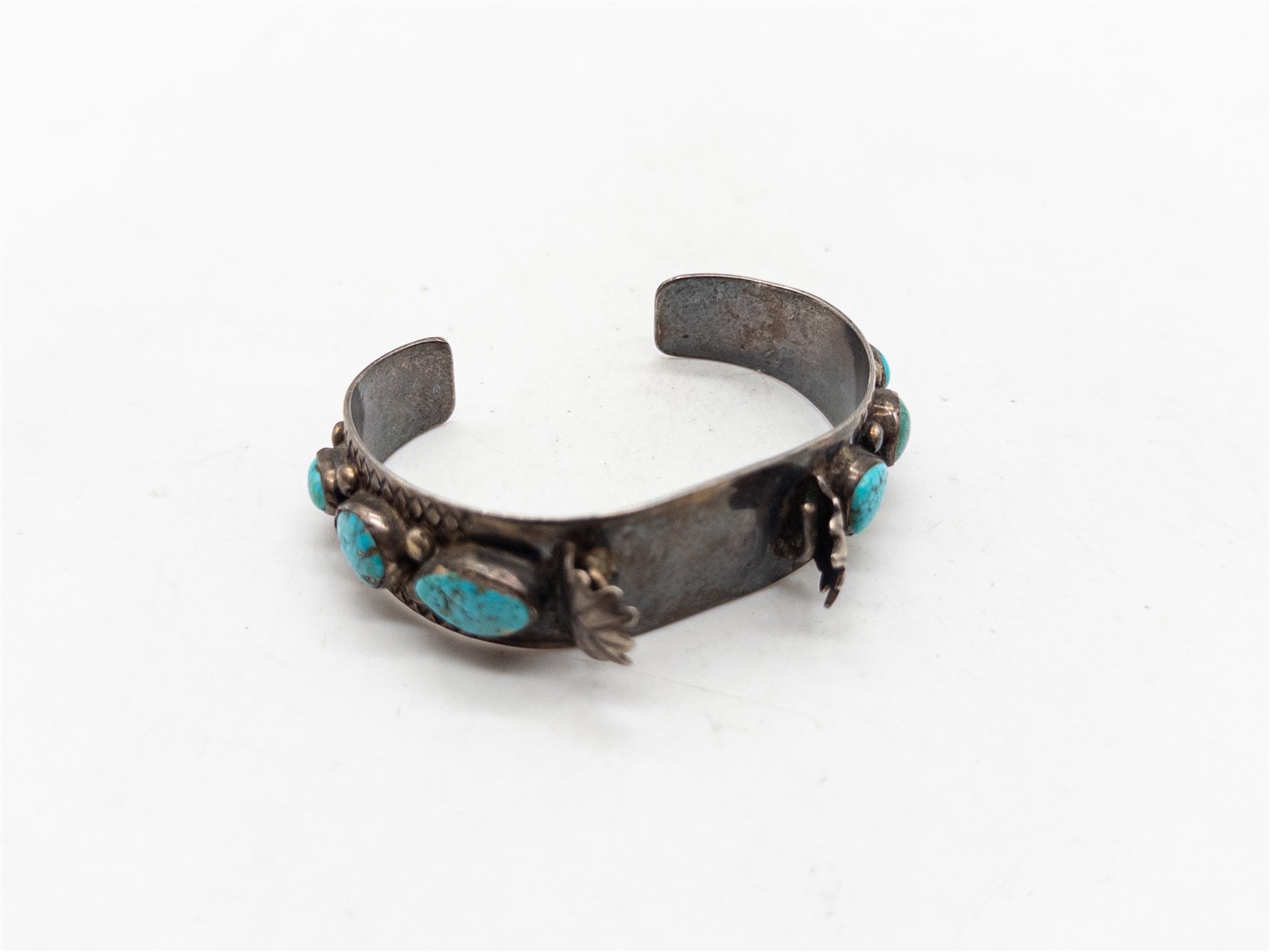 NAVAJO $600 Natural Turquoise Sterling Silver WATCH BANGLE Bracelet 30g