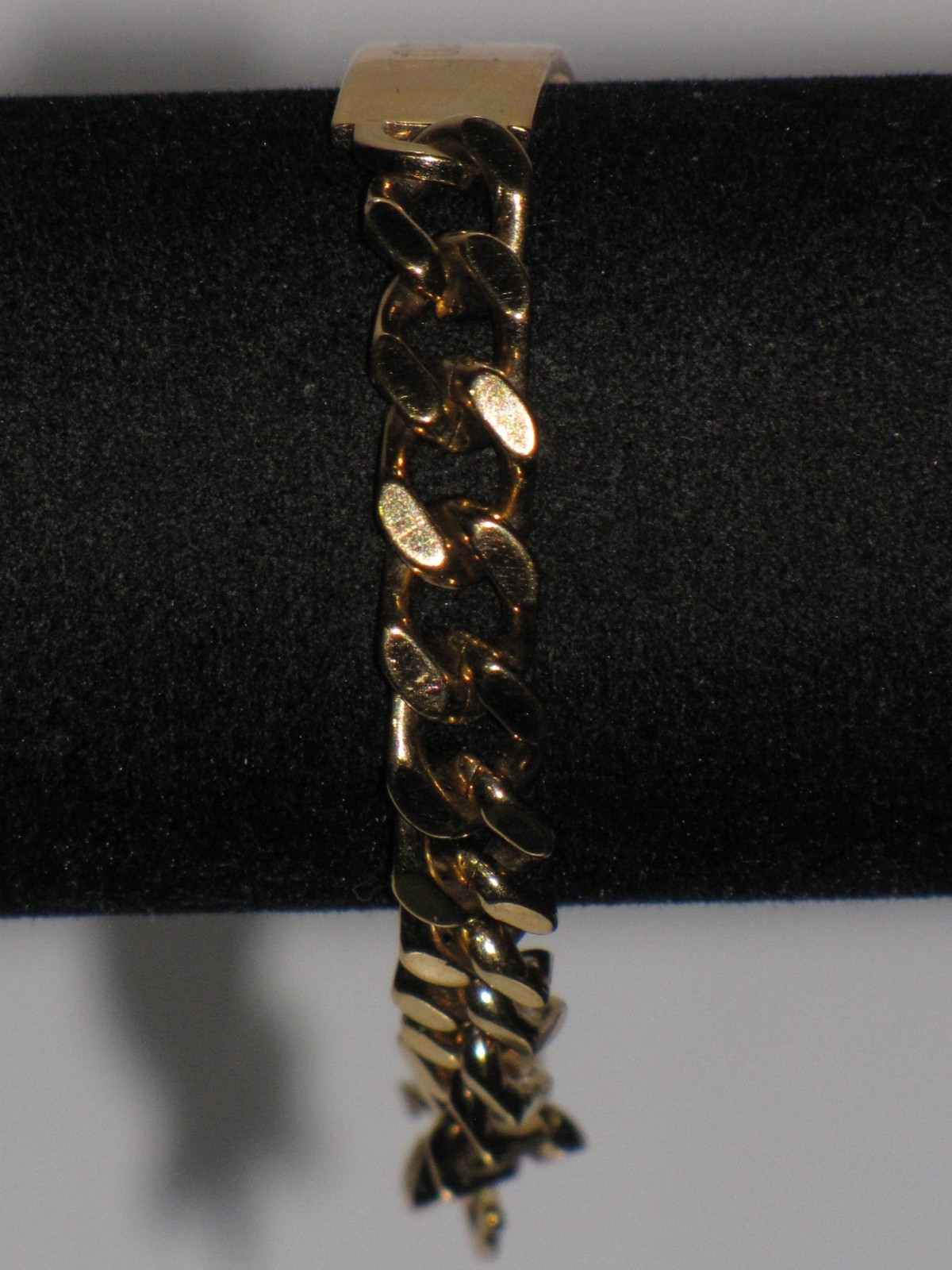 Vintage Speidel USA Personalized ID Bracelet Gold Tone Diamond Accent Mens