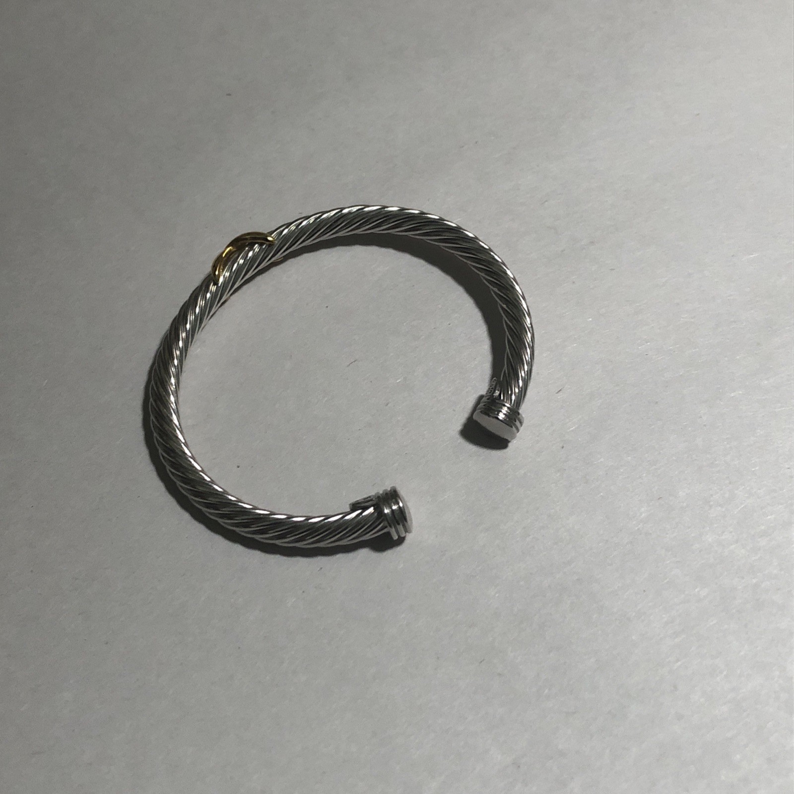 Vintage Cable Cuff Bracelet With Gold X 5MM