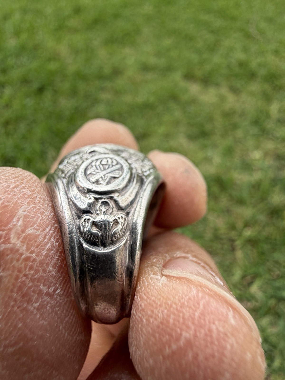 Vintage Military Airborne US Army Class Ring Sterling Silver