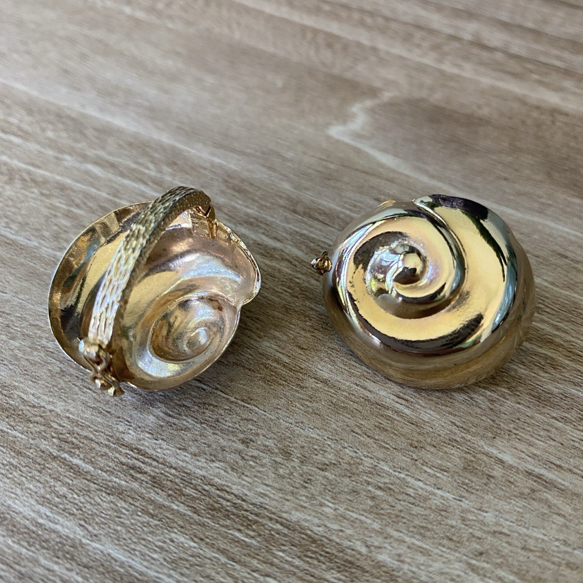 Vintage Gold Plated Spiral Scarf Clip Set