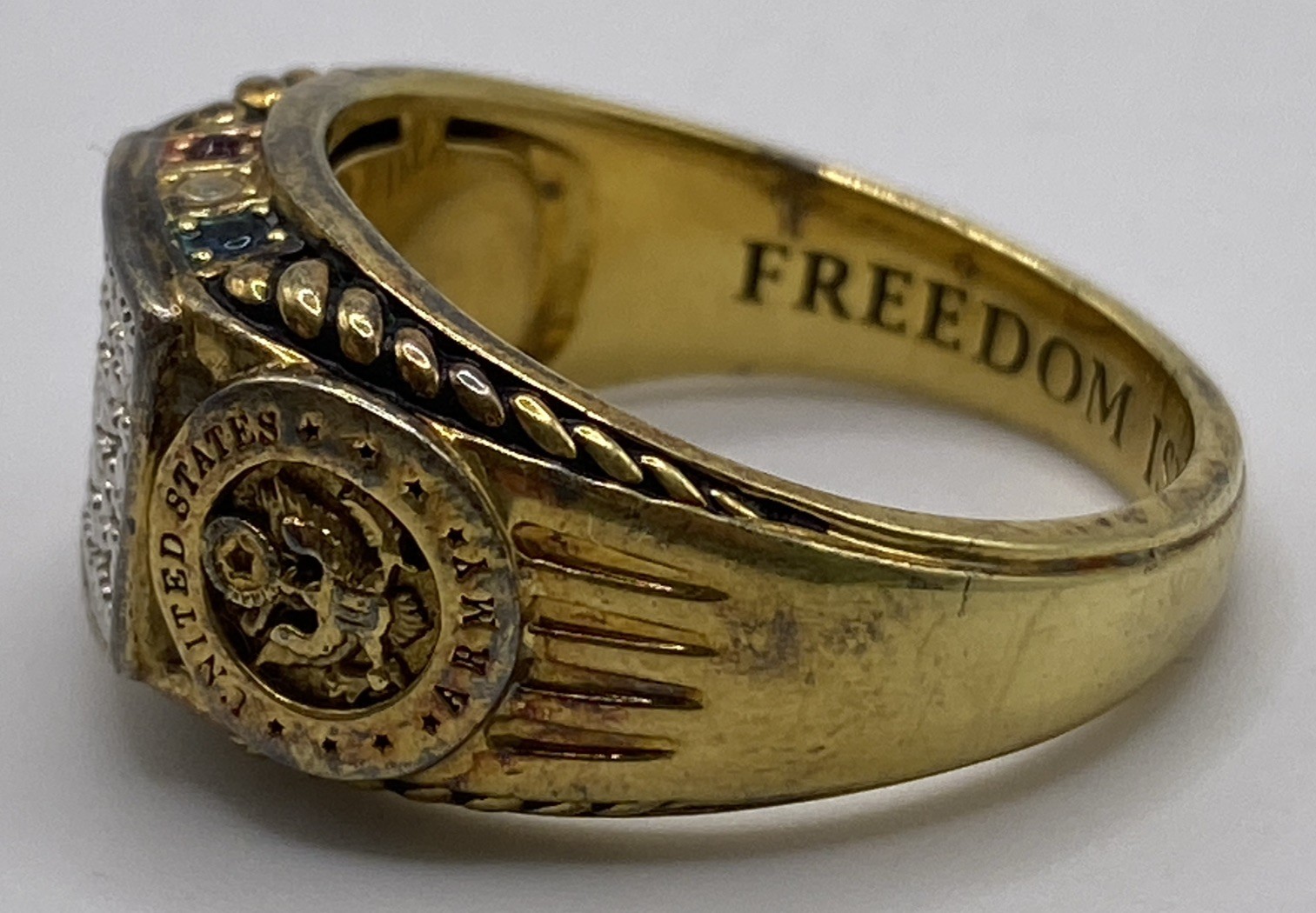 Vintage U.S. Army “Freedom Isn’t Free” Patriot Ring Sz11 10.3g