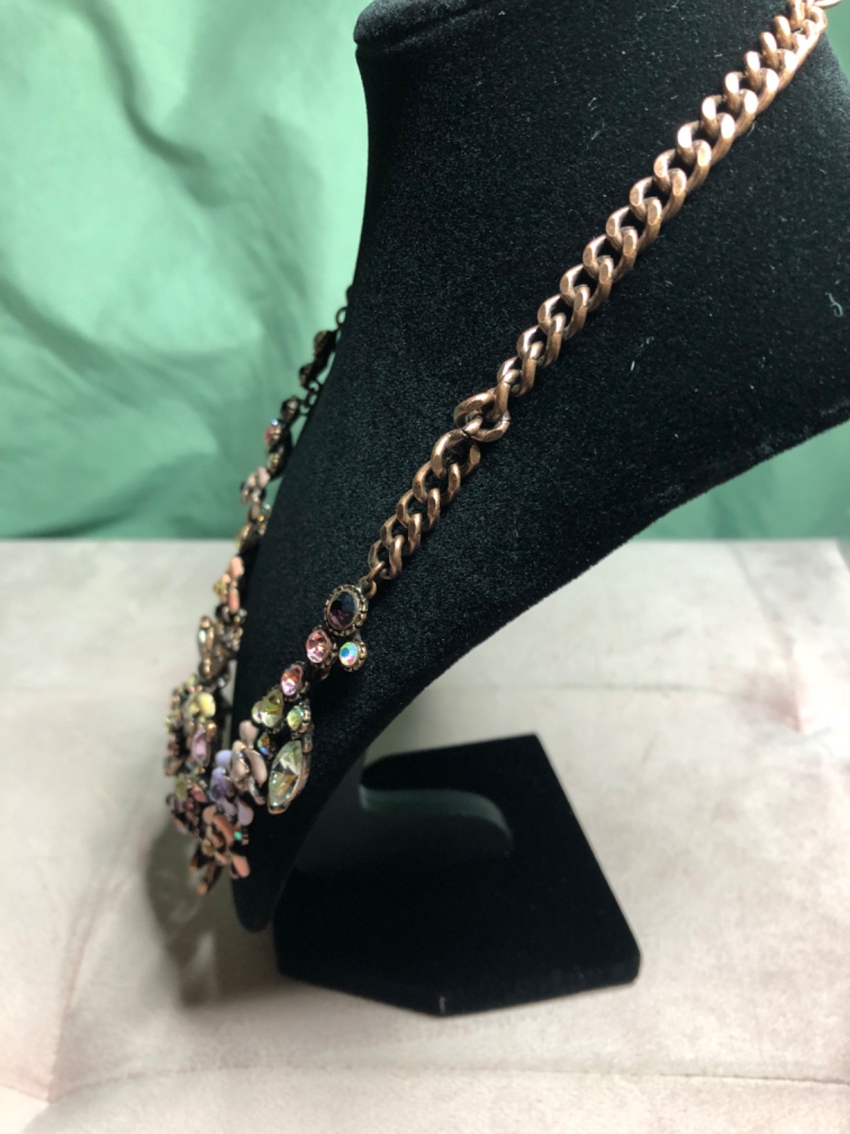 Joan Rivers XXV Classics Collection Necklace Earring Set Enamel Rhinestones