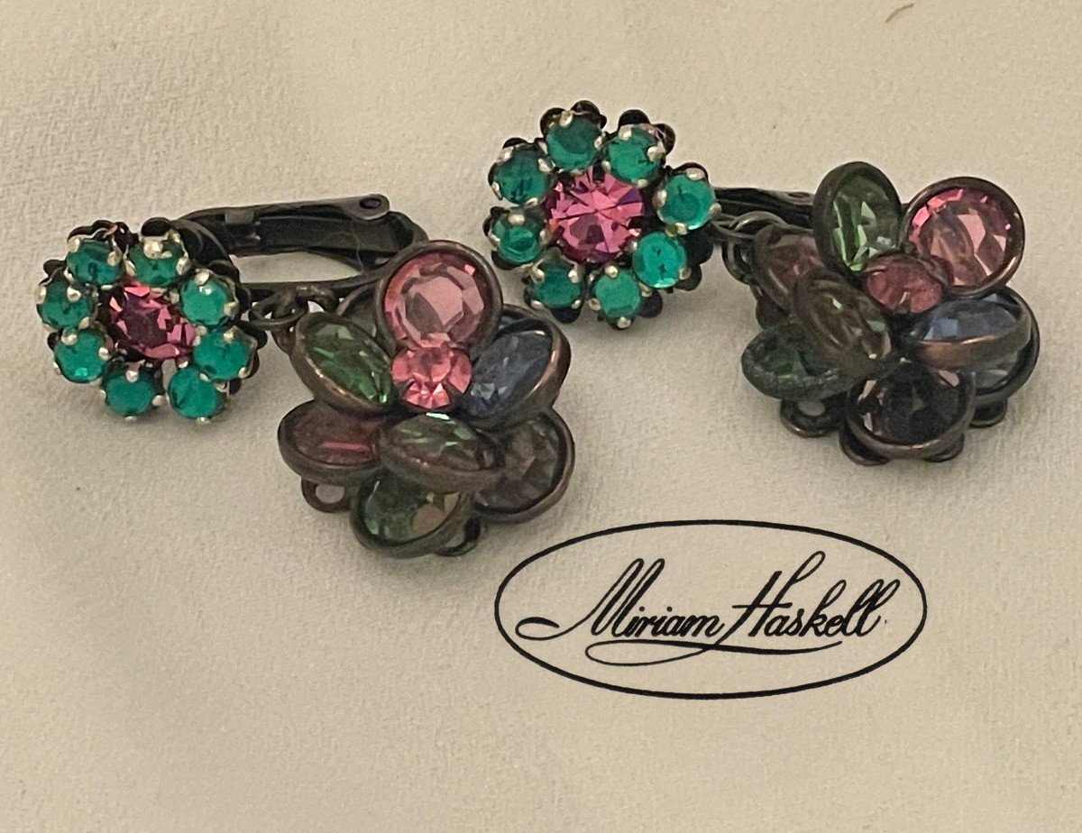 Vintage Miriam Haskell Art Nouveau Bohemian Gipsy / Roman Maiden Necklace Set