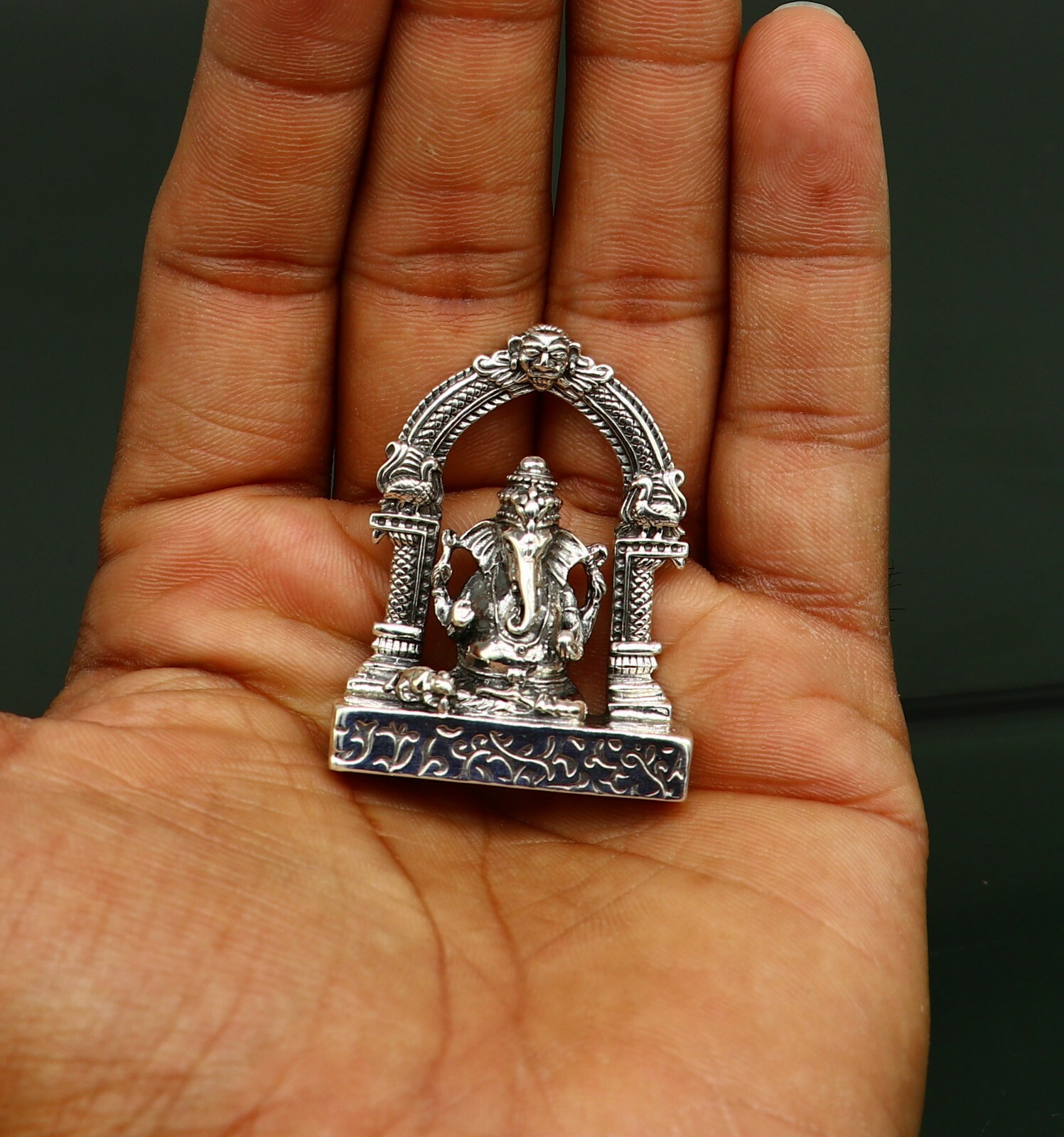 925 pure silver God Ganesha statue, figurine, puja article home temple art03