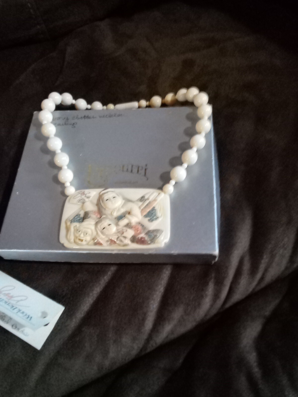Diane Couch Workbench Designs 14 K Gold Filled White Marble Beads Necklace