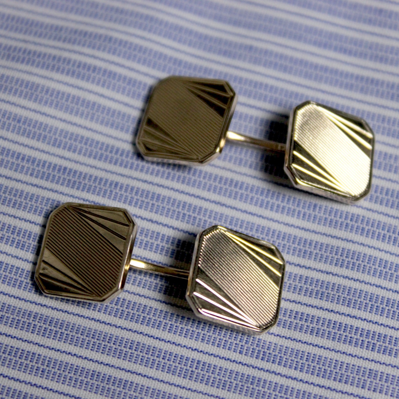 Vintage 1920s 1930s Krementz Rolled Gold True ART DECO Double Sided Cufflinks