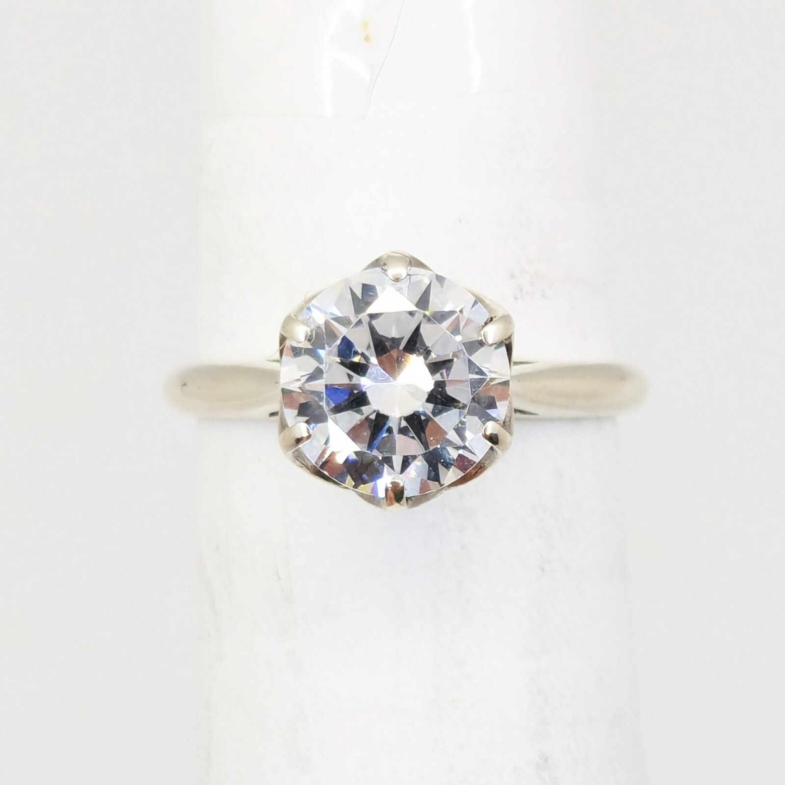 Vintage Luxury RING Silver 925 with Big Bright Stone -size: 6US (16.5mm) | #64