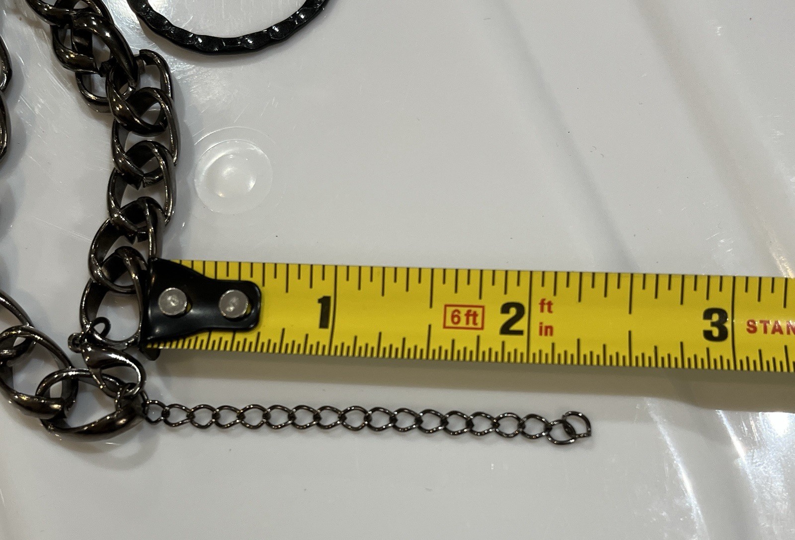 Modernist Hammered Circle Collar Torque Necklace Black Silver Tone Waterfall
