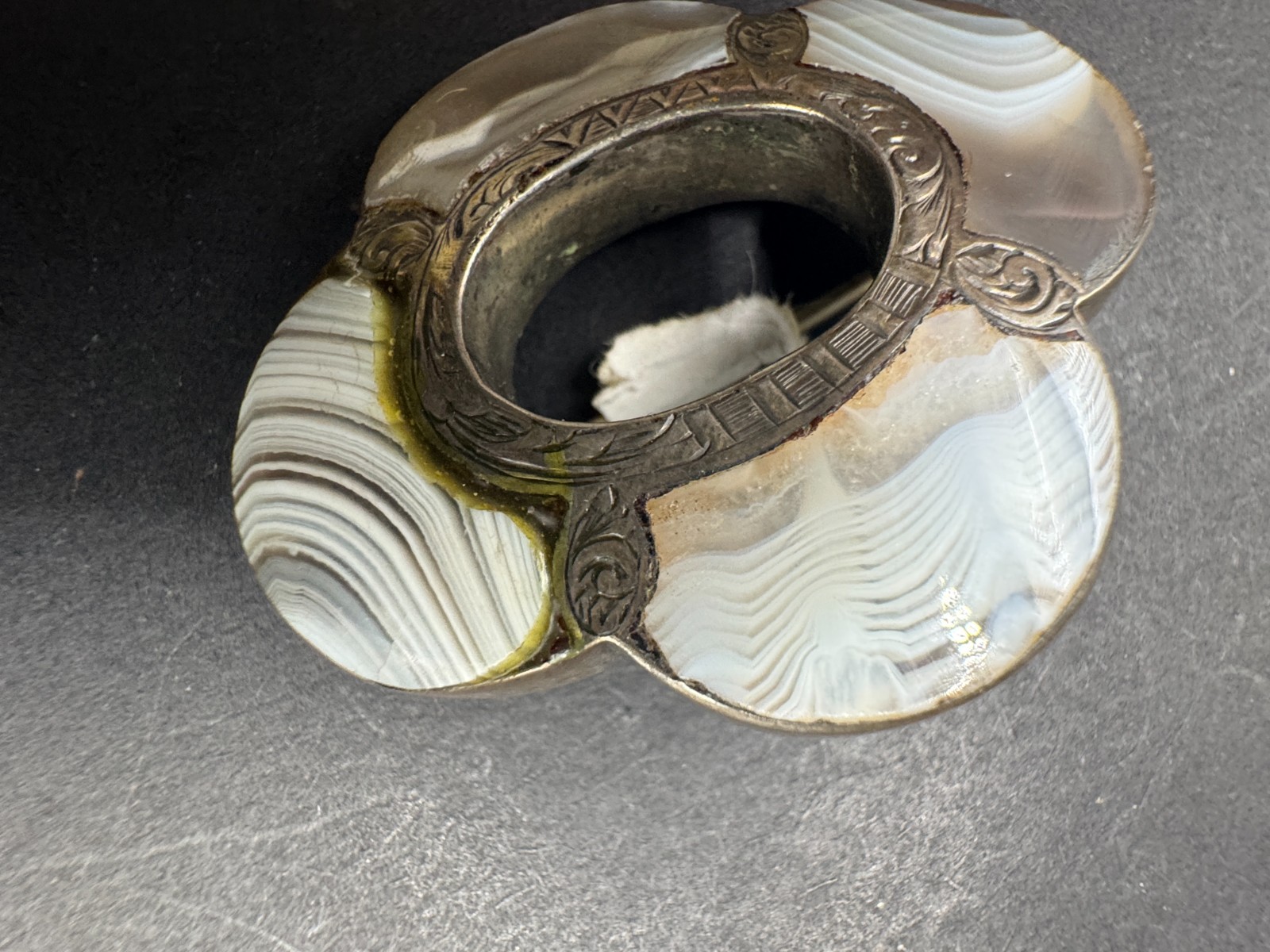 Victorian Scottish Agate Brooch Sterling Silver