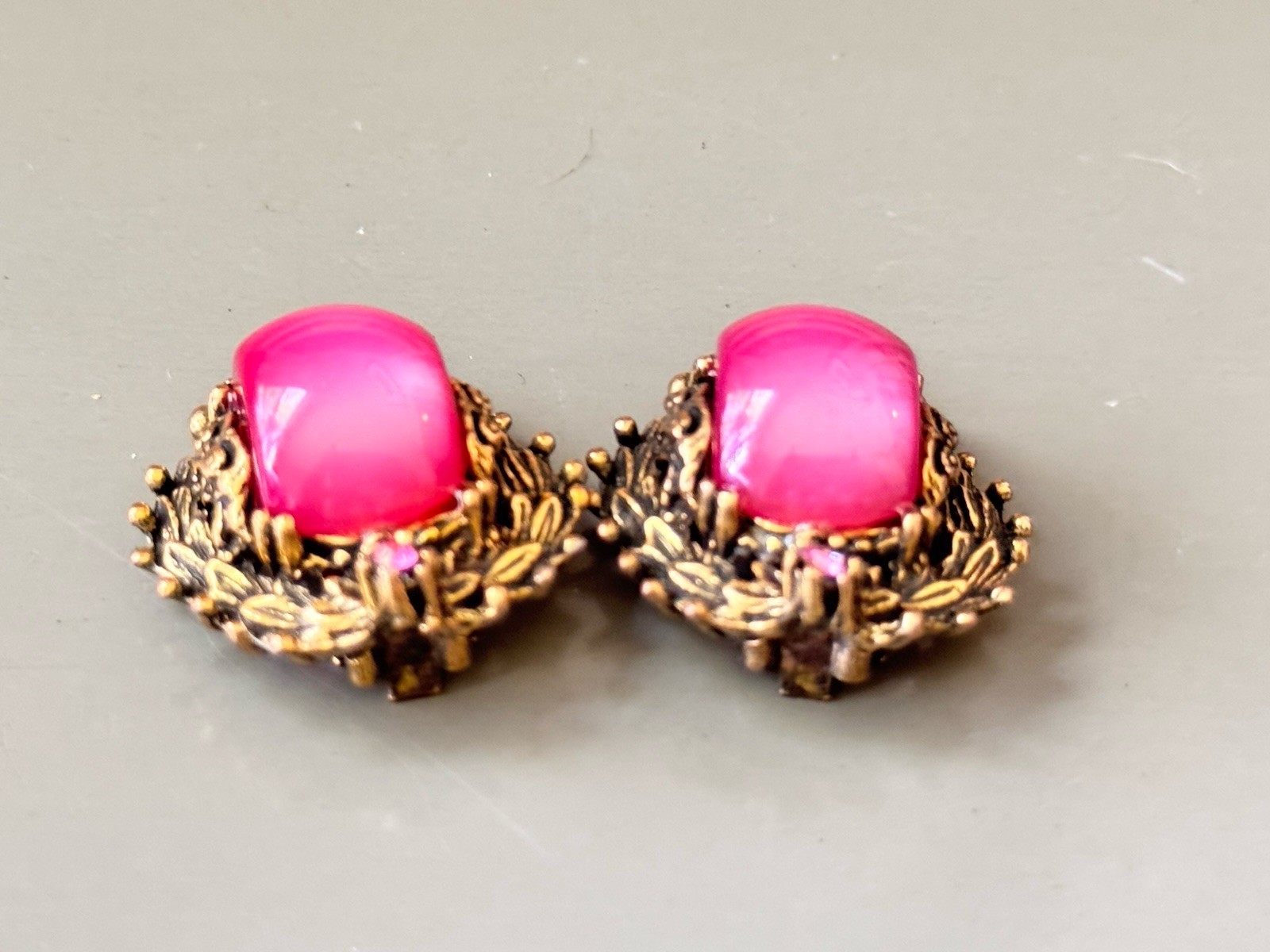 Vintage SELRO SELINI Baroque Necklace, Bracelet & Earring Set, Pink Moon Glow