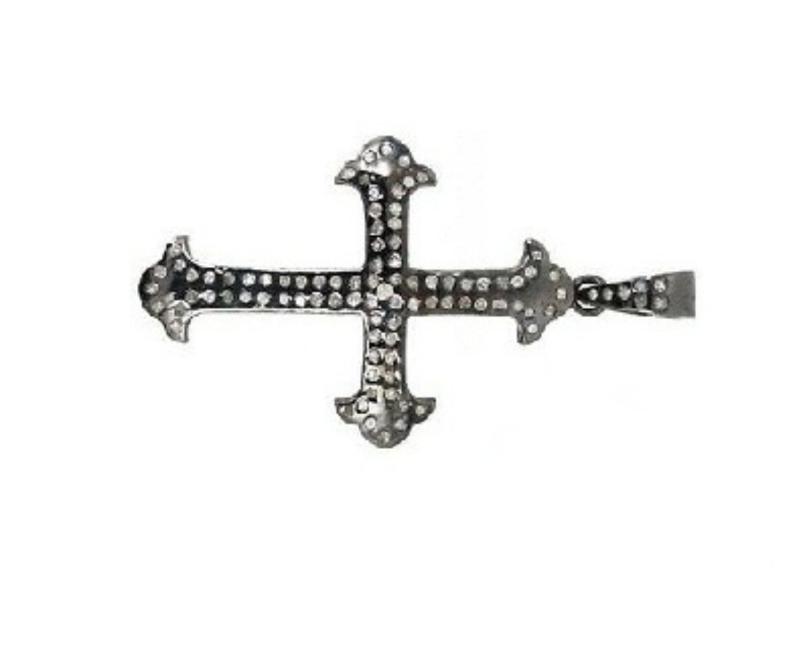 Sterling Silver Religious Victorian Cross Diamond Pendant For Unisex Adult Gift