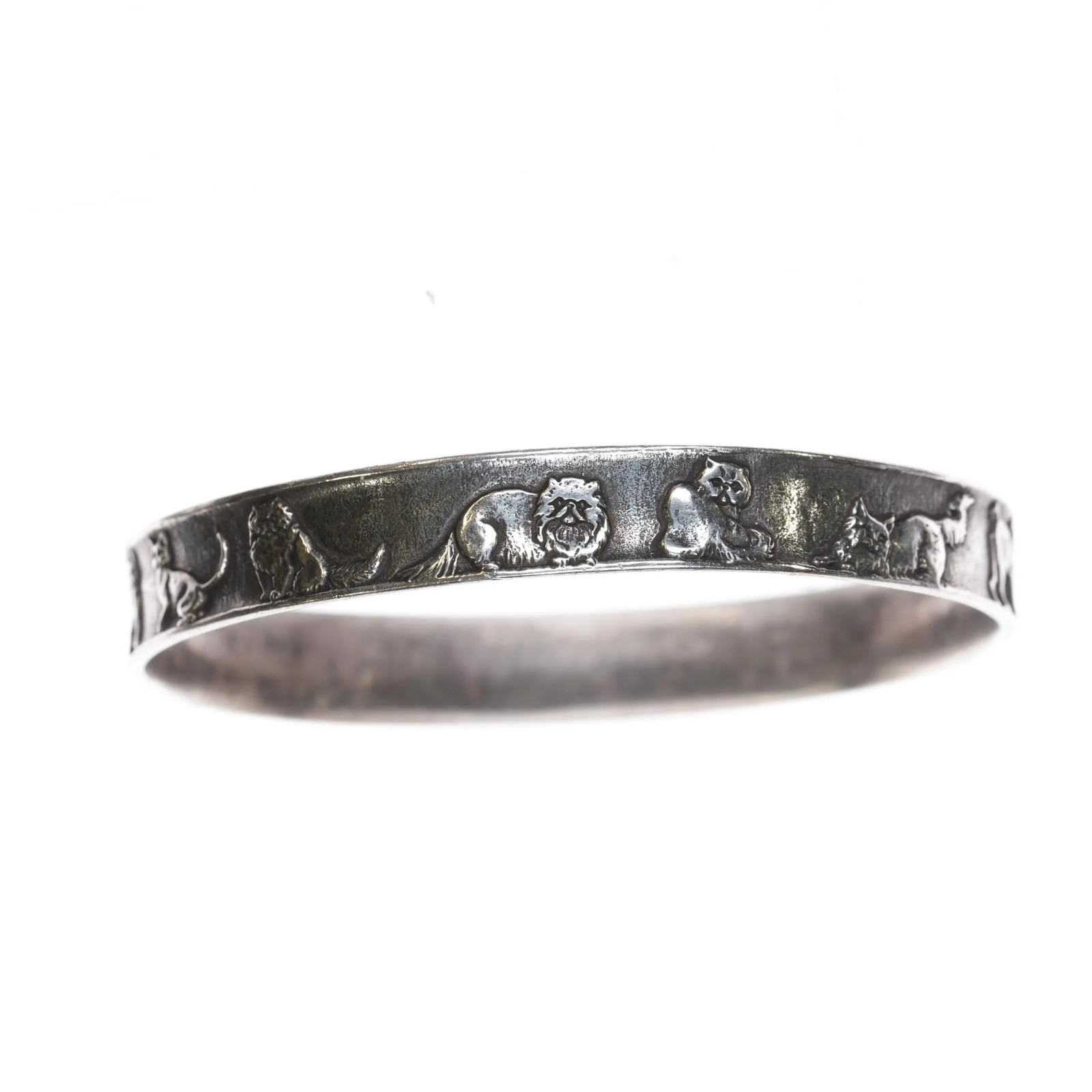 8″ Retired James Avery Sterling Exotic Cats bangle bracelet (older)