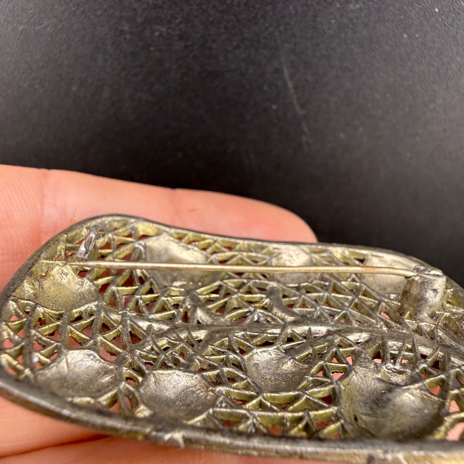 Vintage Little Nemo Filigree Nature Brooch Silver Tone Signed