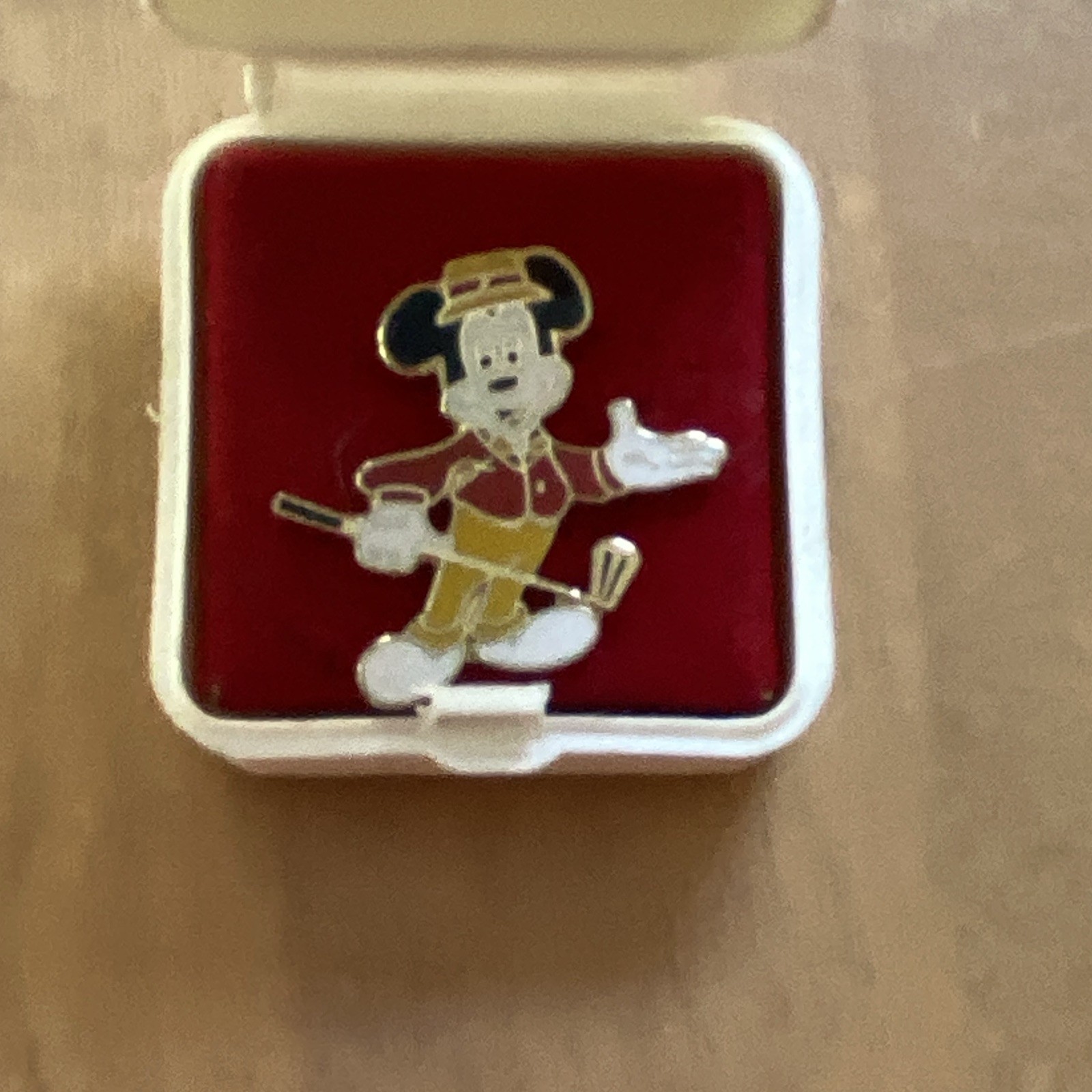 Gold Enamel Cartoon Tie Tack w/ Chain, Unisex Adults, Fashion, In Box