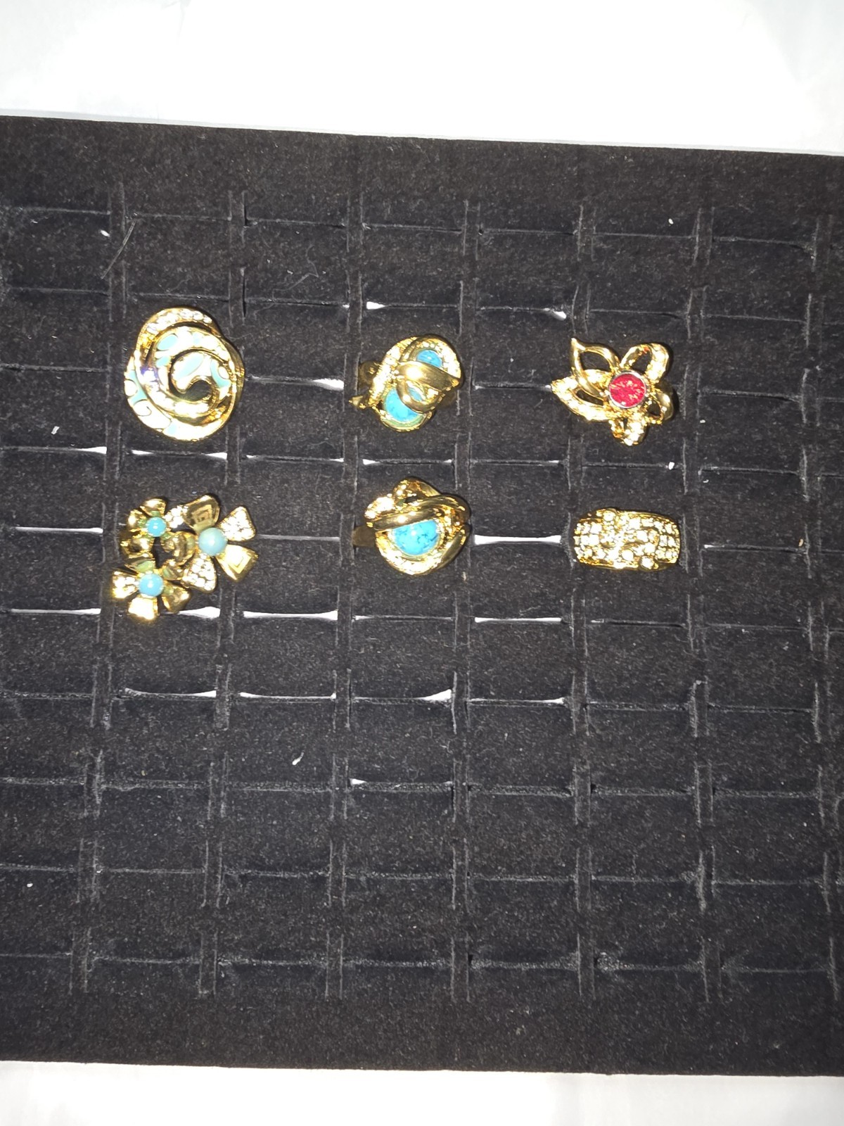 Modern Vintage 6 Piece All Designer Signed/stamp Costume Ring Lot