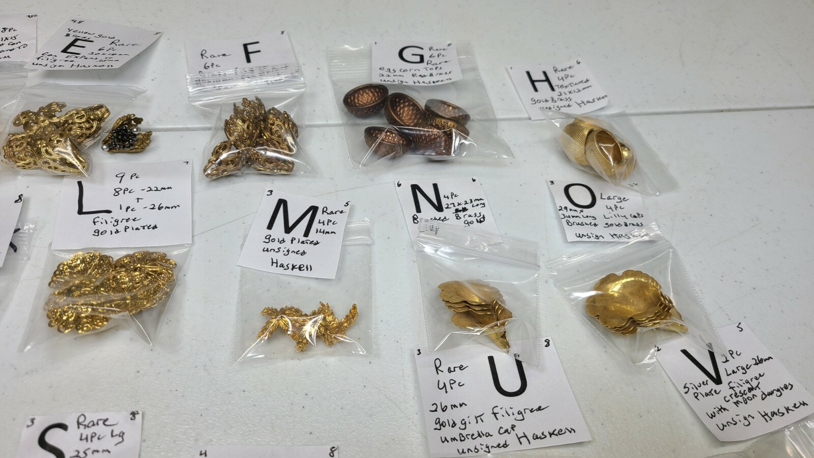 HUGE LOT #27 Bead Caps Large Size Miriam Haskell Jewelry Findings Filigree RARE