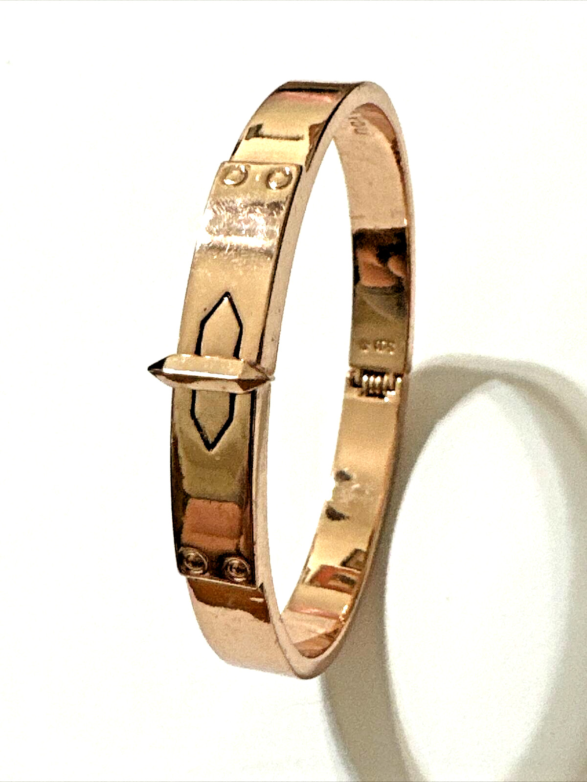 Stella & Dot YOU DO YOU Bangle Bracelet Gold Tone Inspirational Hinged 7″ Signed
