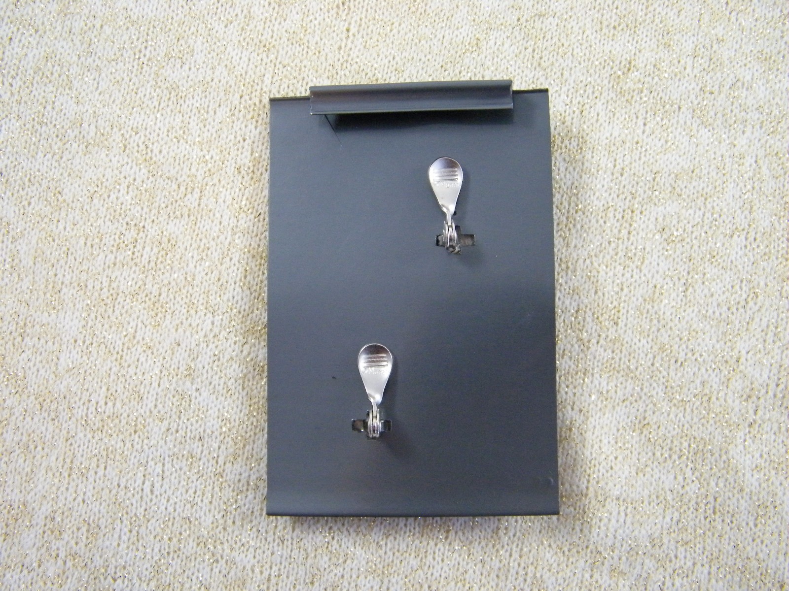 NEW VINTAGE MONET “DIRECTIVES” ~ CHUNK DARK GREY CLIP EARRINGS