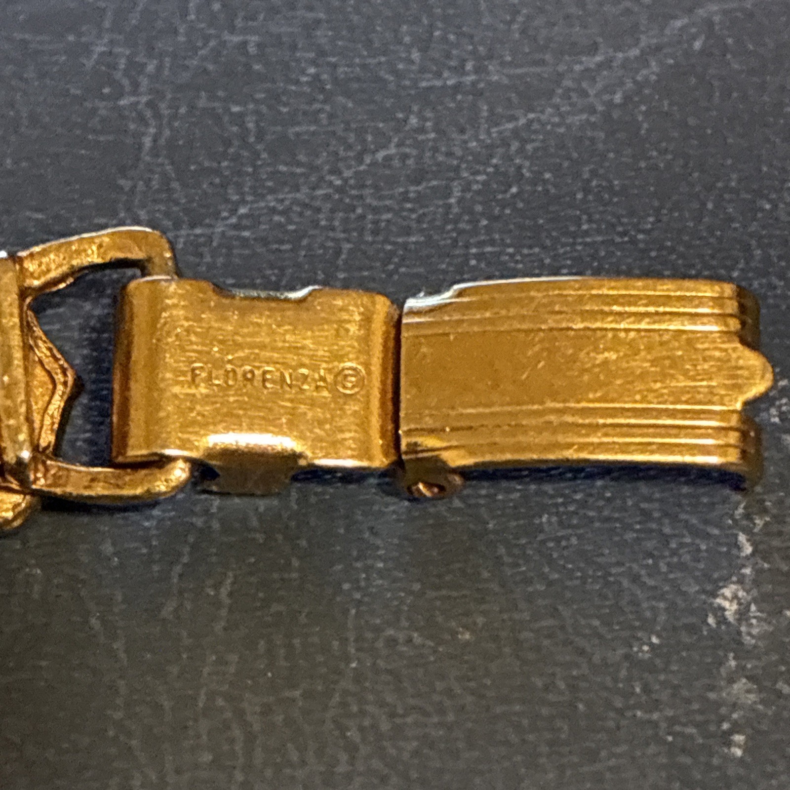 Vtg FLORENZA Victorian Revival Style Slide Bracelet Mesh 7 Embellished Slides 7”