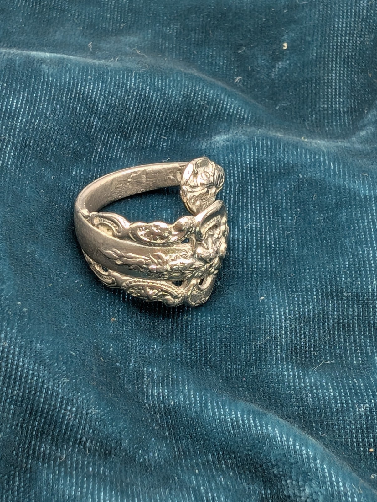 Silver Spoon Handle Vintage Ring Size 6-6.5 Antique Jewelry