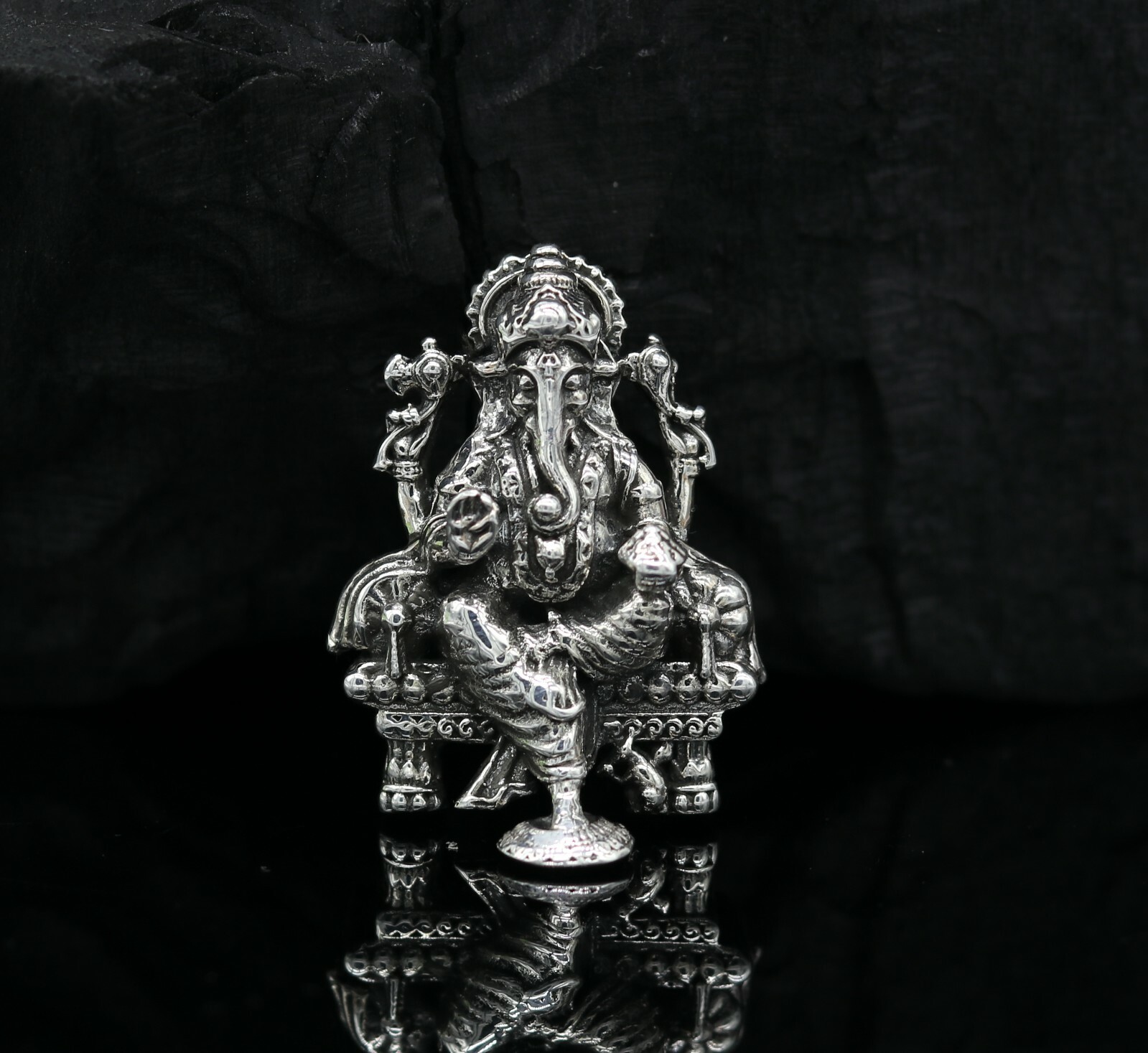925 sterling silver Lord Ganesha statue, figurine, puja article home temple su02