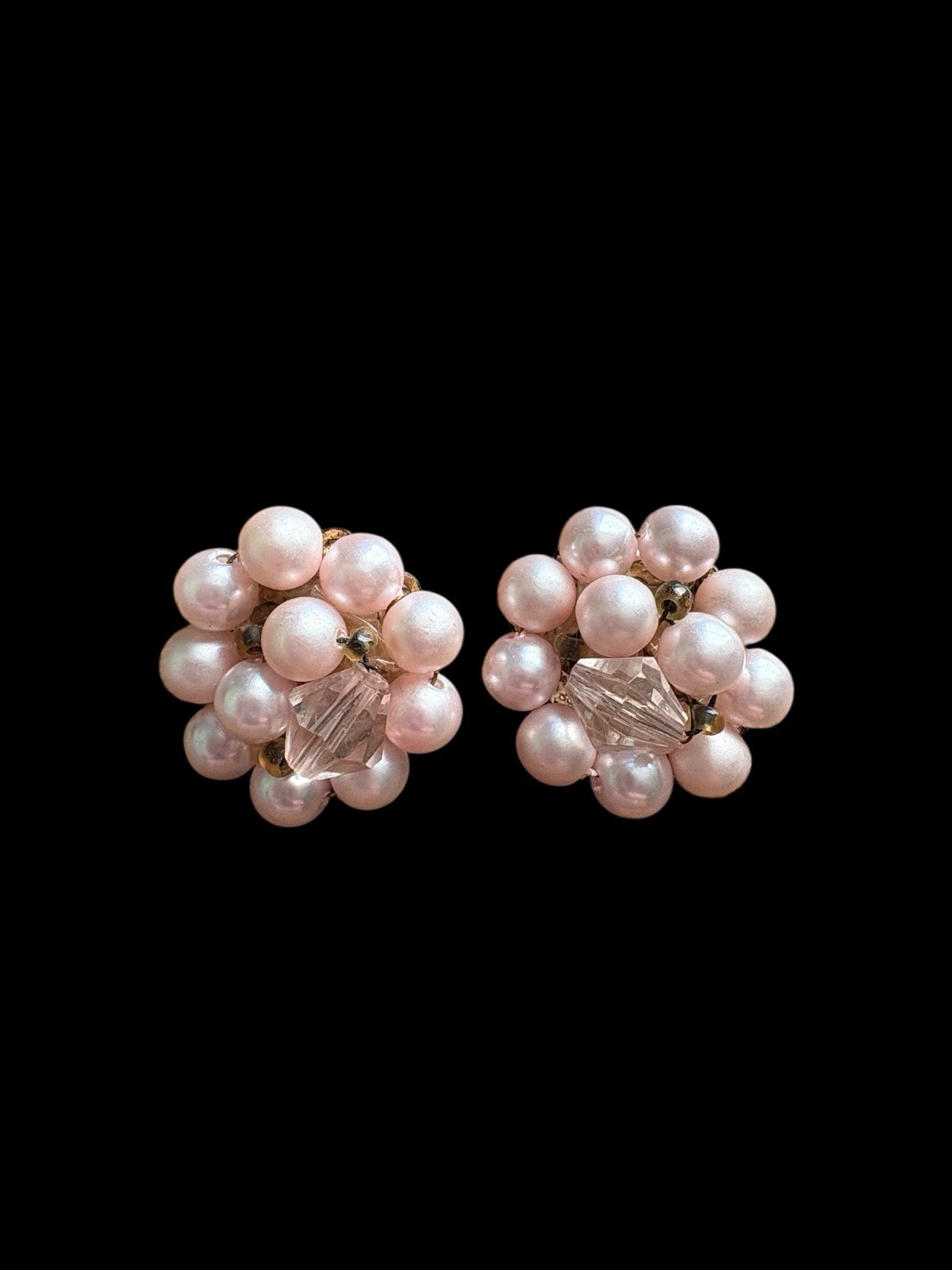 Vintage Beaded Cluster Clip On Earrings Lot 11 Japan, Hong Kong