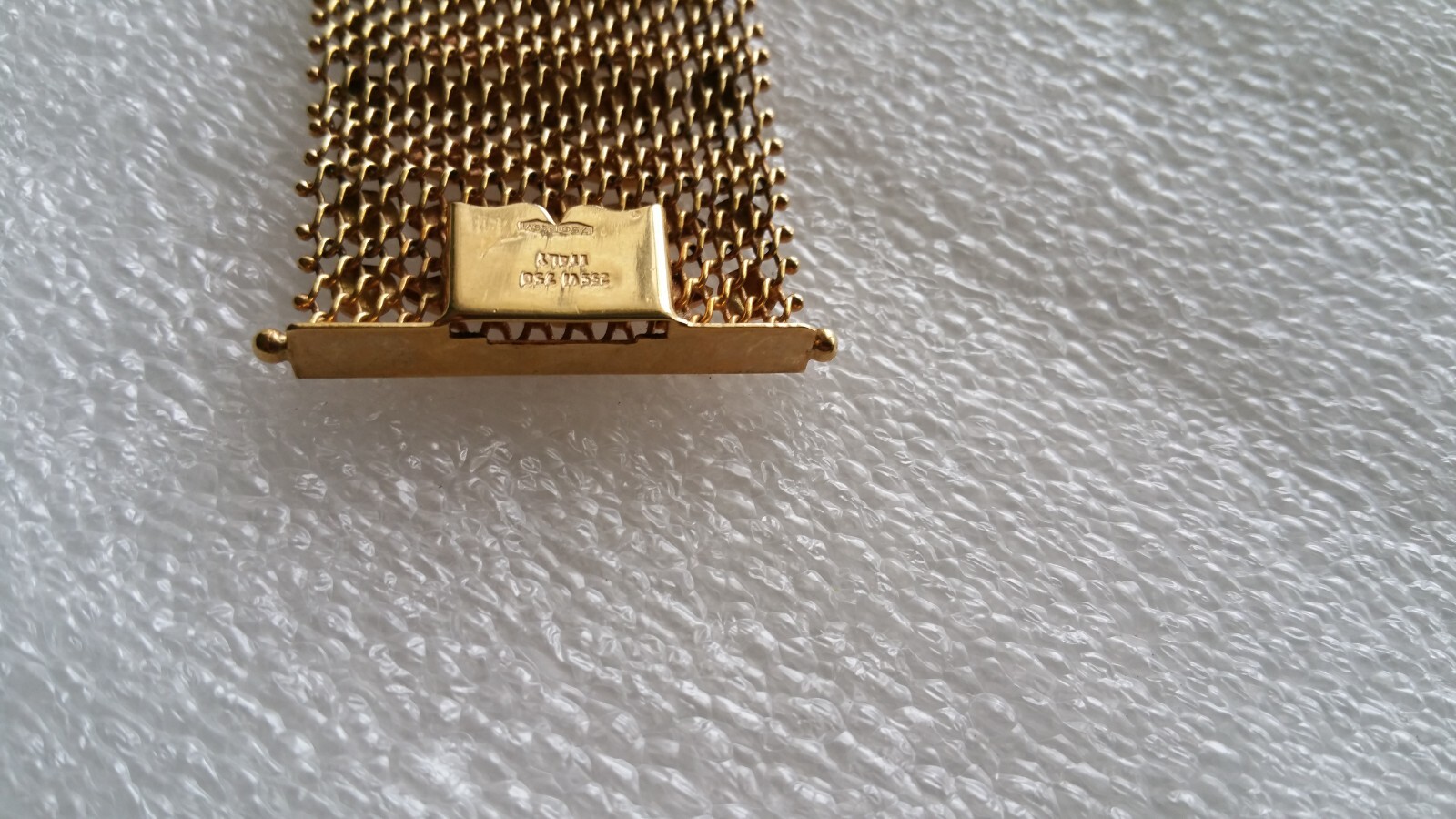 Italian Mesh Bracelet 18k Gold Charm Wide Vintage Yellow Woven Women’s Men’s Old