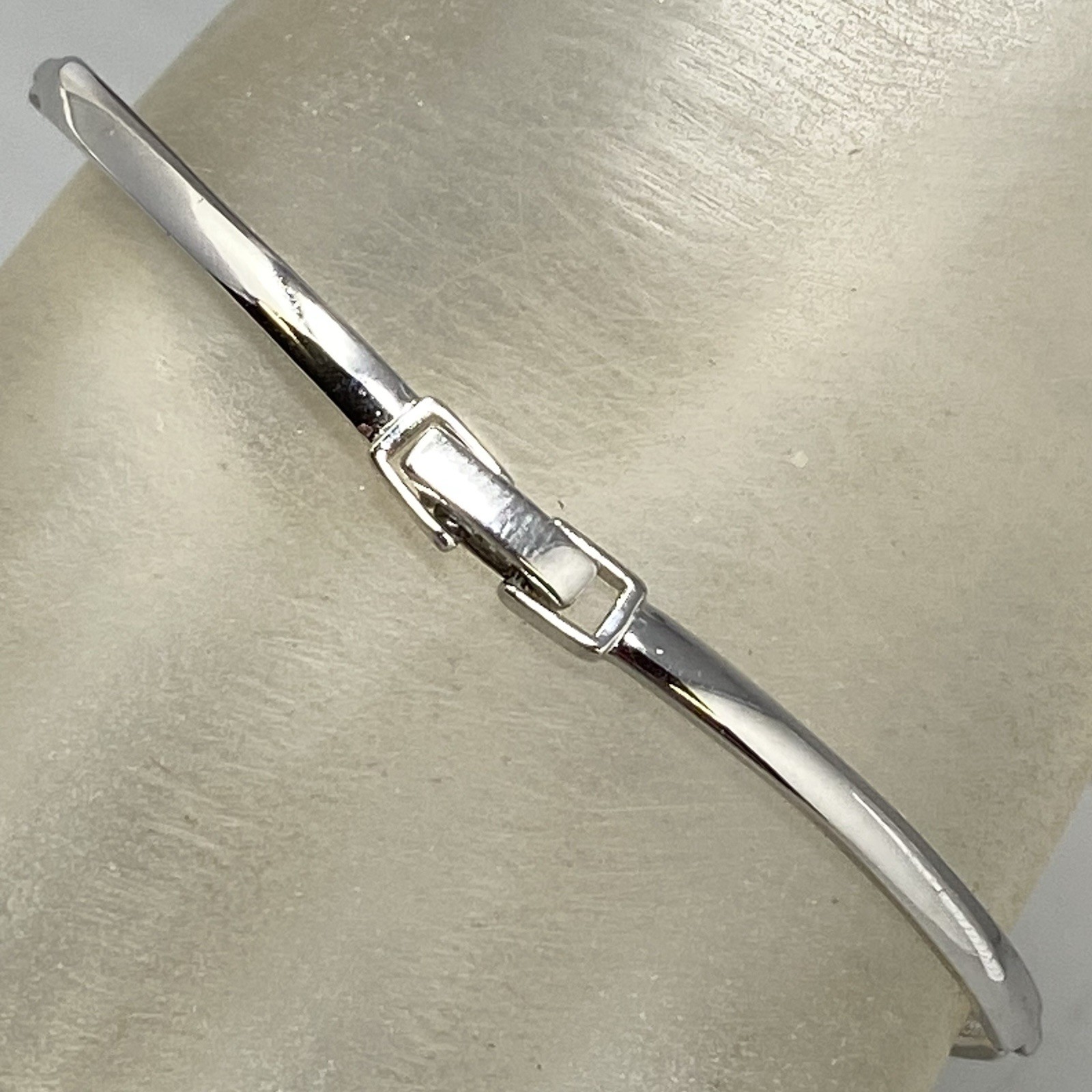 Designer Solitaire Cubic Zirconia Bracelet Silver Tone Bar Link Chain Shiny 7″