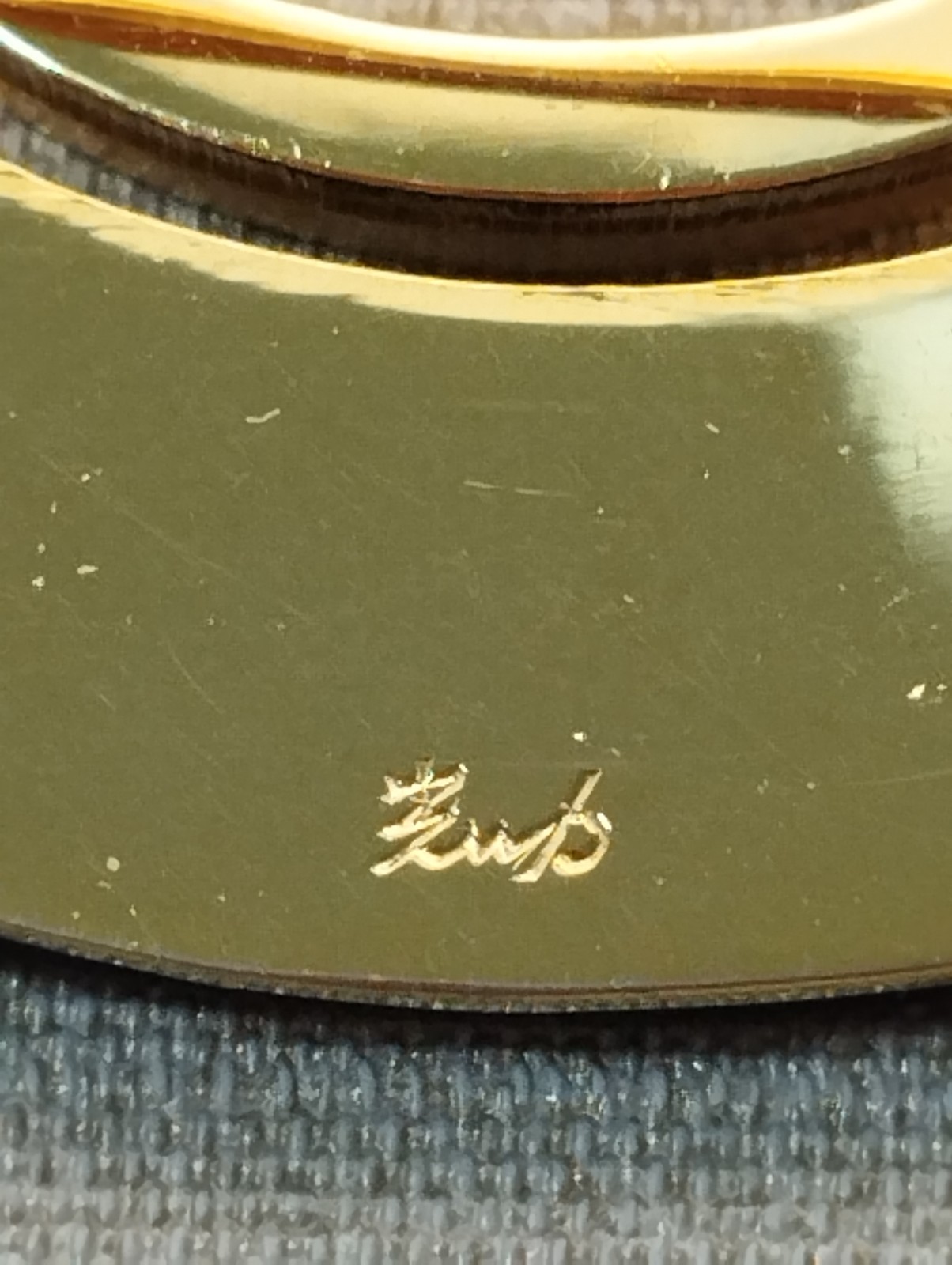 Late 20th century Higo Zogan Ginkgo Inlay Brooch Mitsusuke Japan Damascene Art