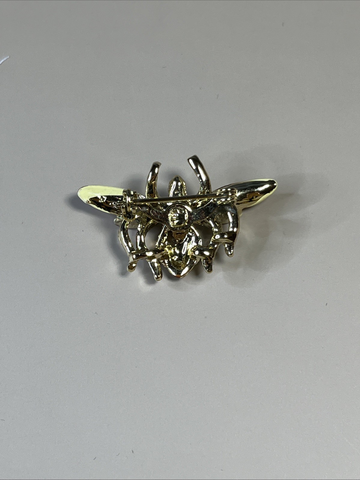 Vintage Brooch Bee Bug Insect Enameled Gold Tone Nature