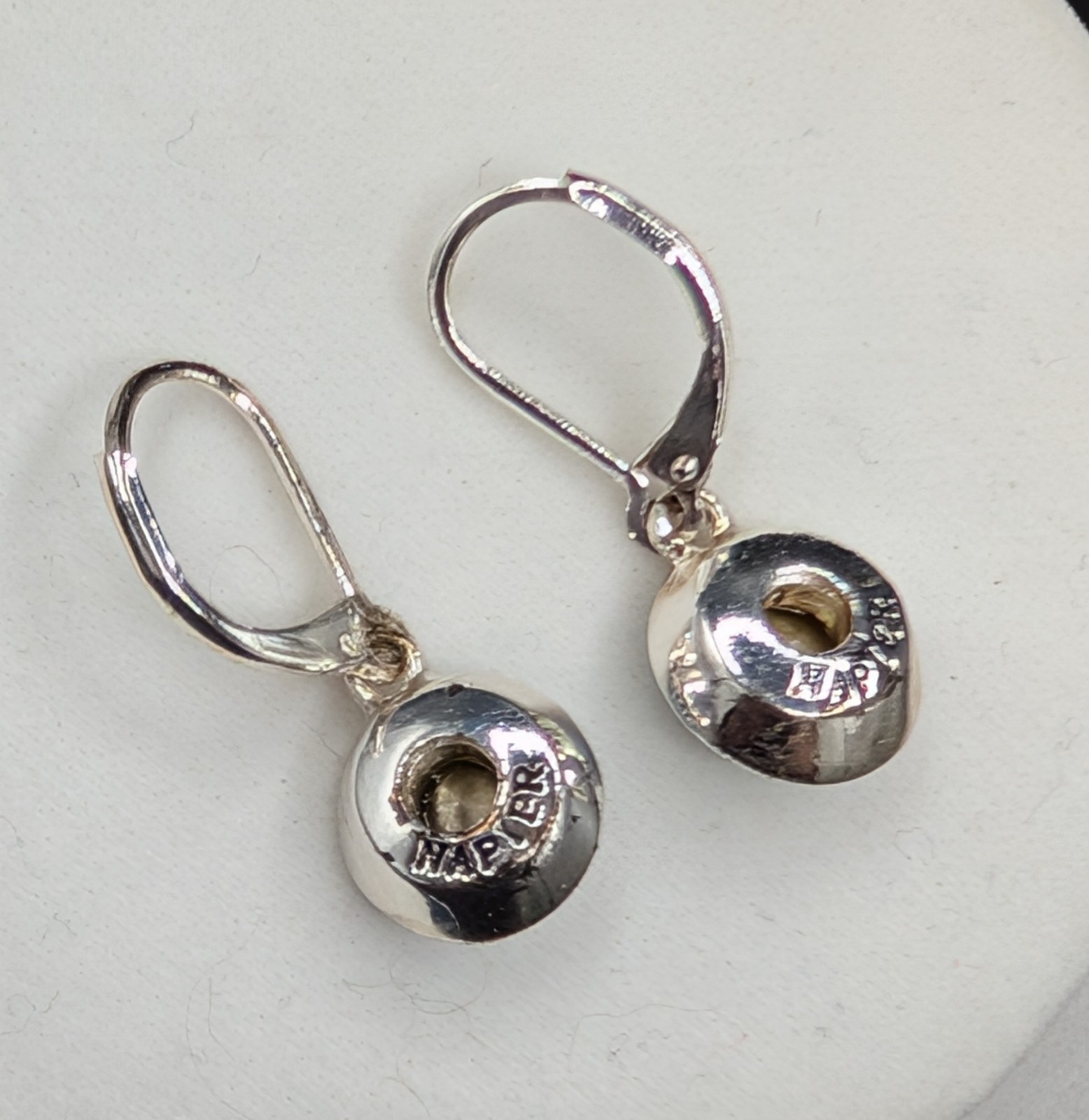 NAPIER Silver Tone Blue Swarovski Crystal Drop Pierced Earrings, NEW ON CARD