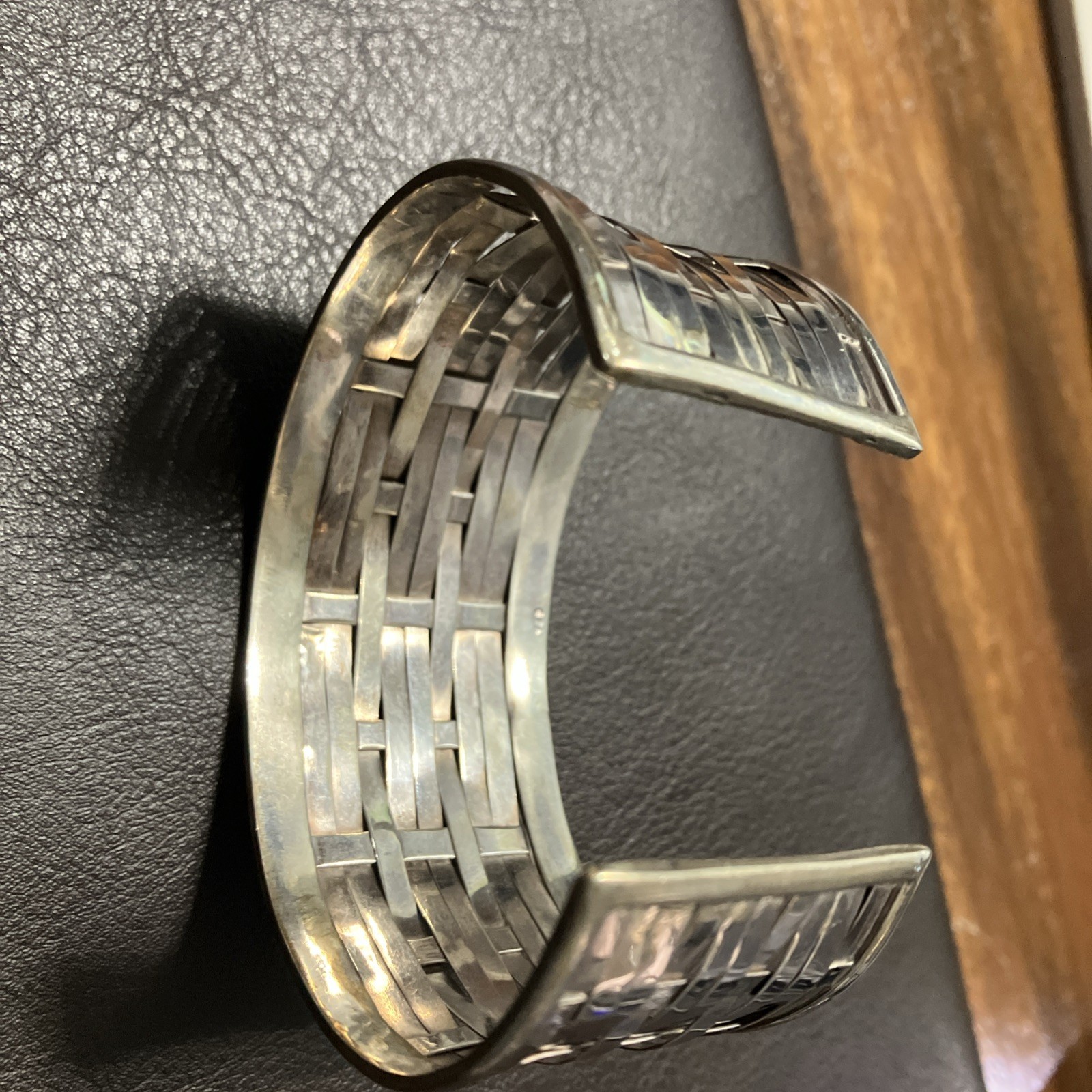 Sterling Silver 925 Cuff Woven 35 Grams Adult Unisex Adjustable