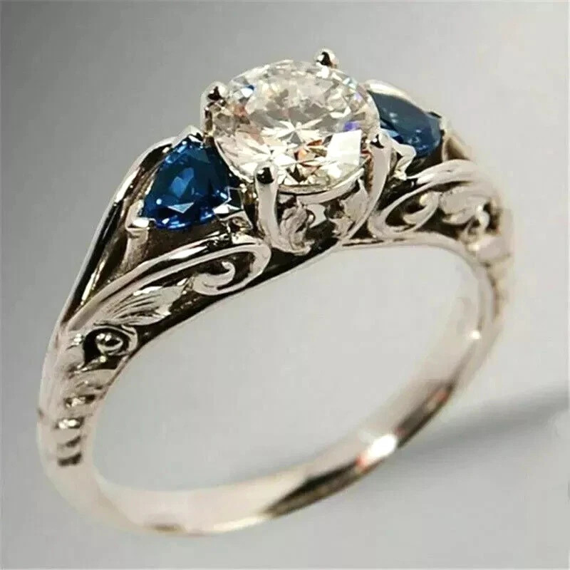 2Ct Art Deco Vintage Style Lab Created Diamond Wedding 14K White Gold FN Ring