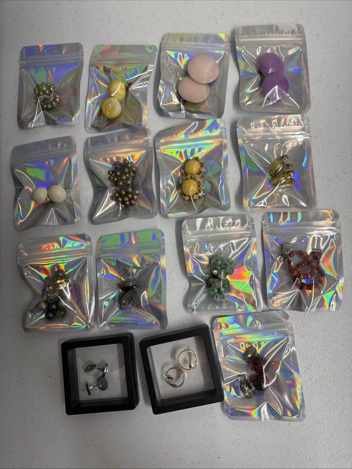 Lot of 15 Pairs Vintage Clip-on Earrings Assorted Costume Jewelry