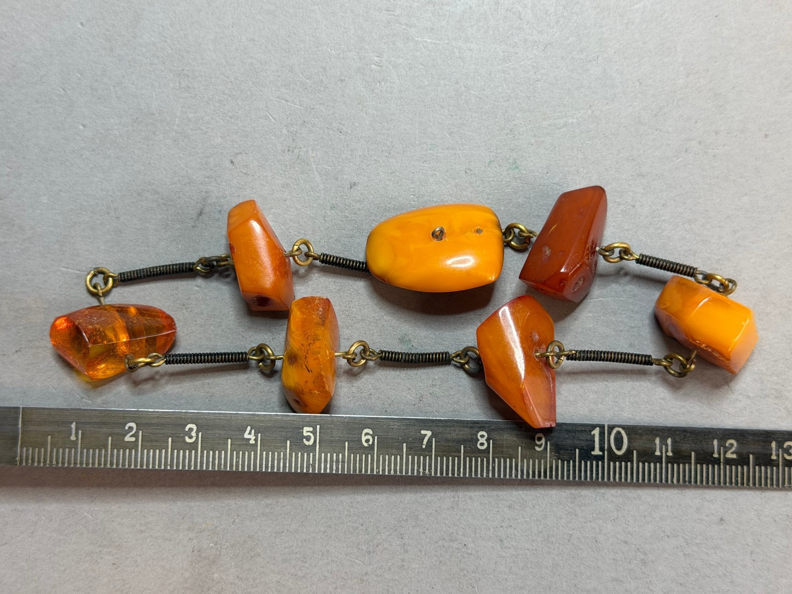NATURAL OLD ANTIQUE YELLOW BUTTERSCOTCH BALTIC AMBER BRACELET 16,9 gr